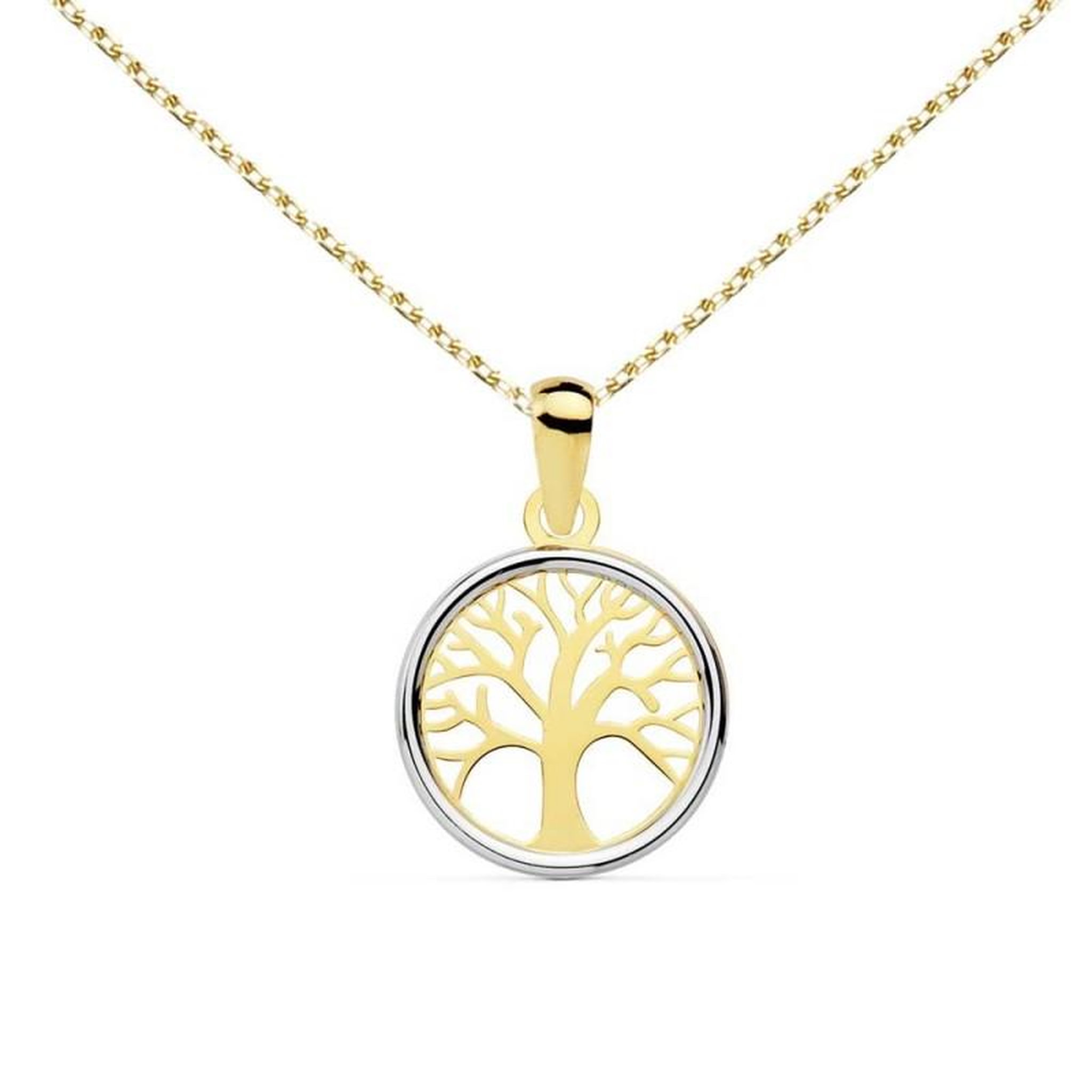 L'ATELIER D'AZUR Collier - Pendentif Or 18 Carats 750/000 Bicolore Arbre de Vie