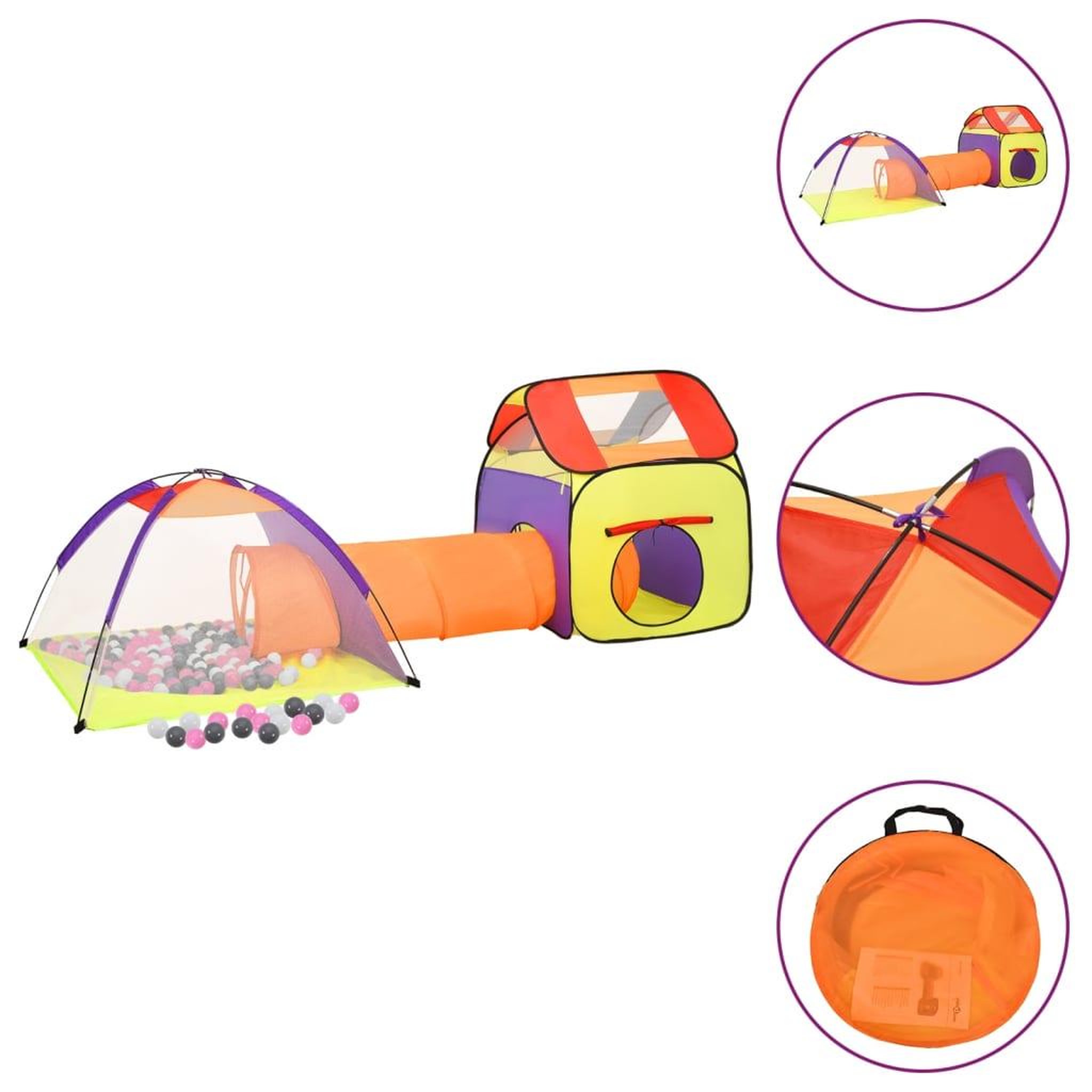 Voir la diapositive 1 : VIDAXL Tente de jeu pour enfants avec 250 balles Multicolore