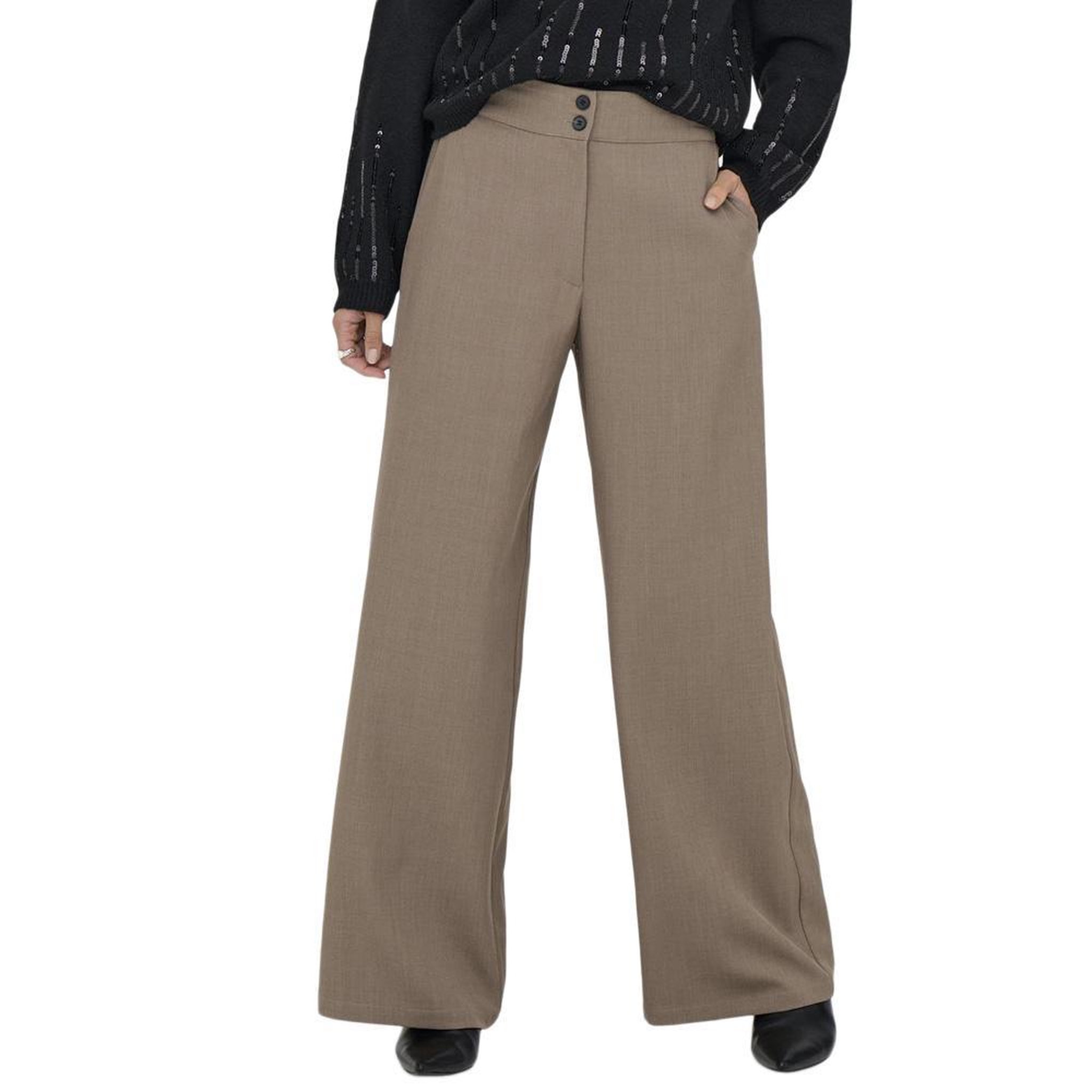 Voir la diapositive 1 : JACQUELINE DE YONG Pantalon fluide Beige Femme JDY Dora
