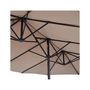 Voir la diapositive 5 : KZ GARDEN Parasol de terrasse double Marron Taupe 4.50 x 2.65 x H 2.40 Toile polyester TWIN KZ GARDEN