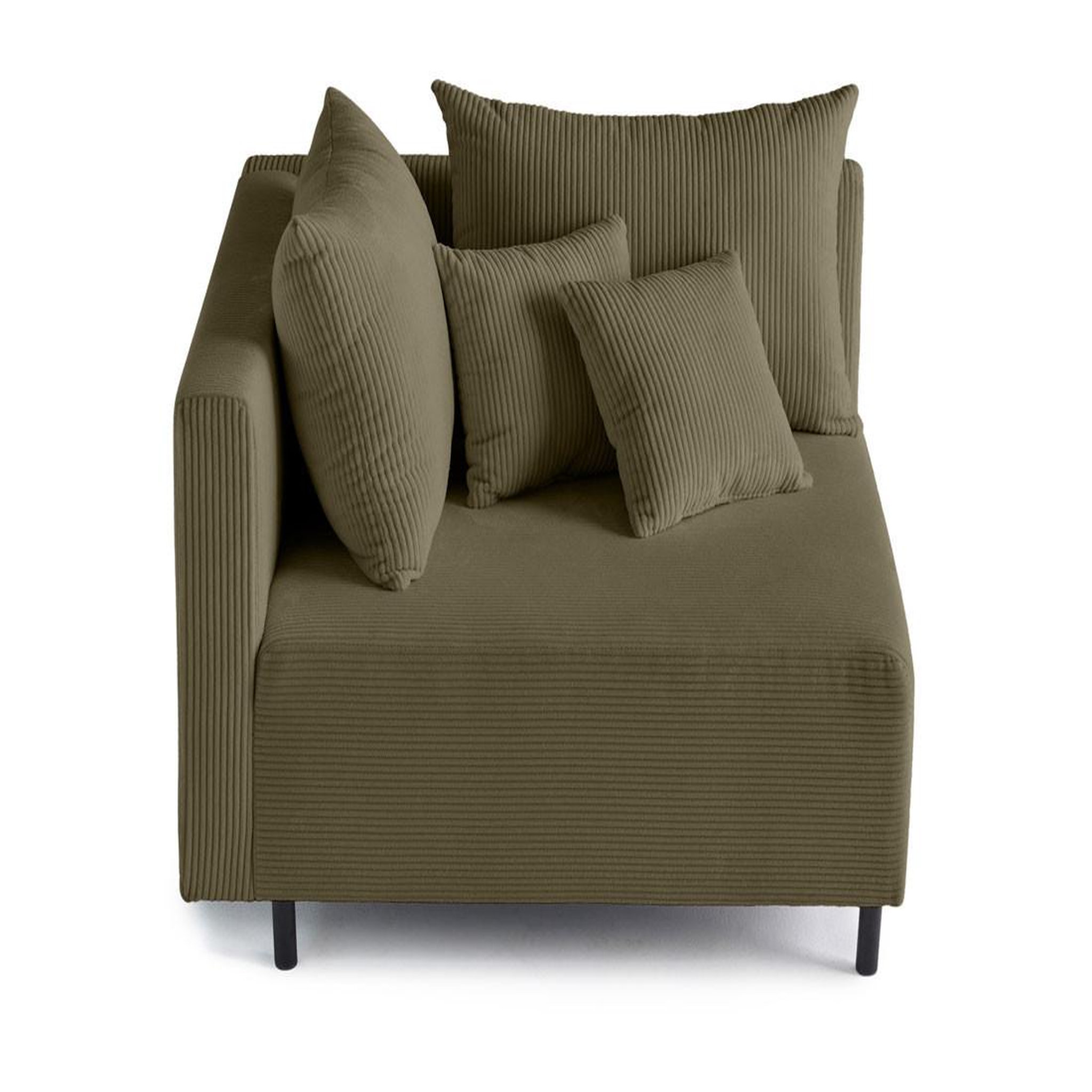 Voir la diapositive 1 : LISA DESIGN Edinburg - module d'assise d'angle gauche - en velours côtelé