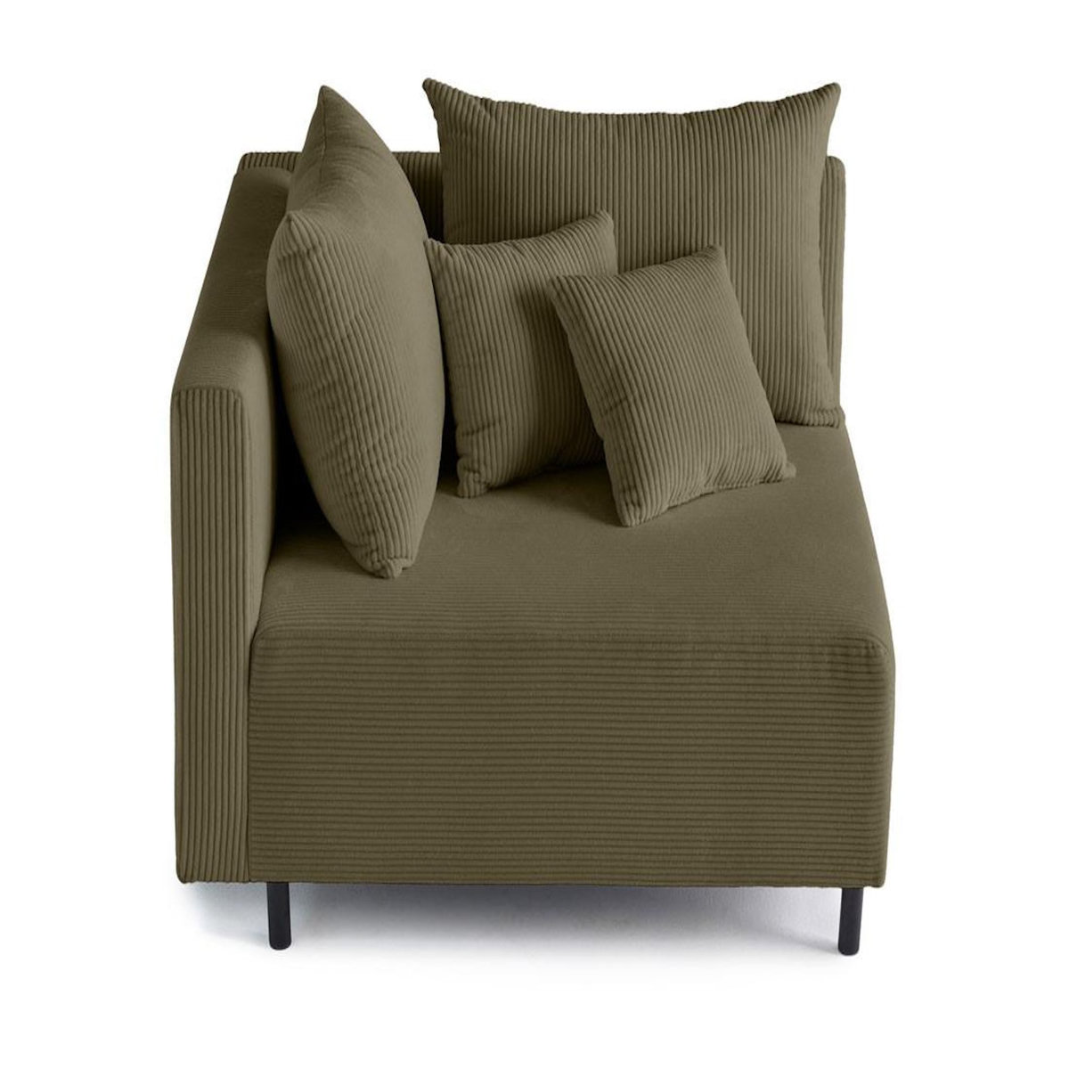 LISA DESIGN Edinburg - module d'assise d'angle gauche - en velours côtelé