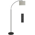 HOMCOM Lampadaire LED dimmable H.180 cm avec télécommande abat-jour réglable 11 température couleurs et niveaux de luminosité noir