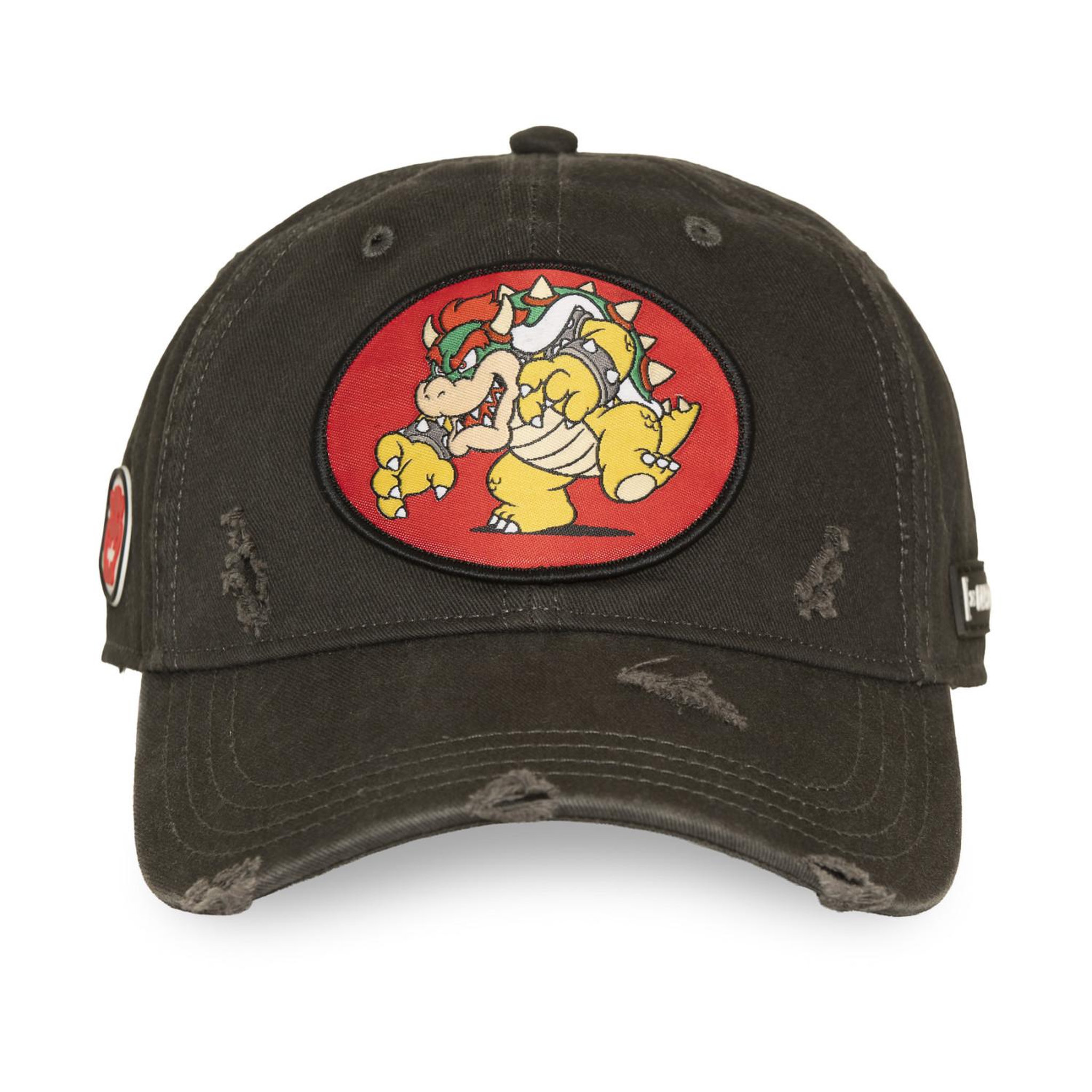 Voir la diapositive 2 : CAPSLAB Casquette basball effet usé avec patch super mario bros bowser