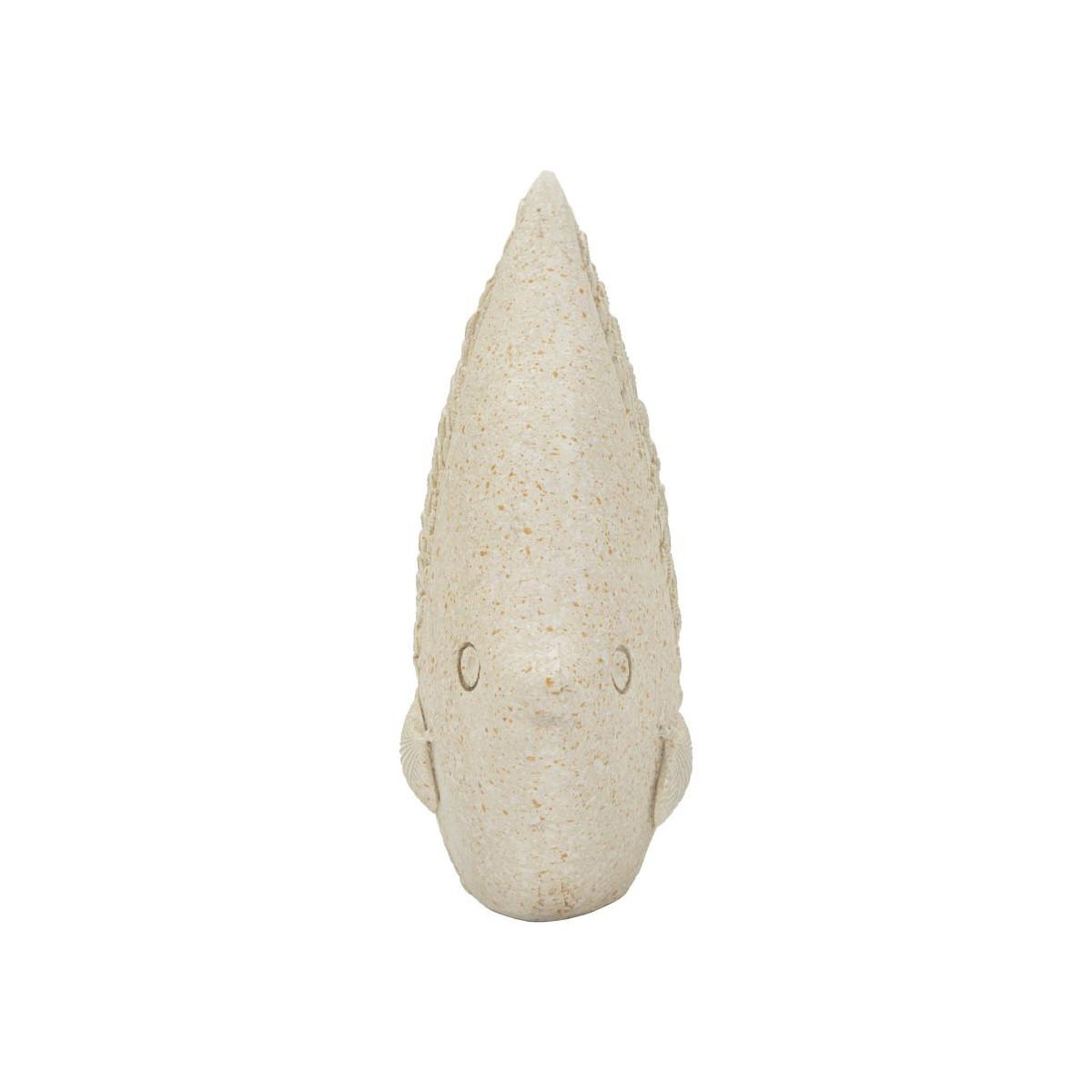 Voir la diapositive 2 : Paris Prix Statuette poisson en résine  sand  16cm beige