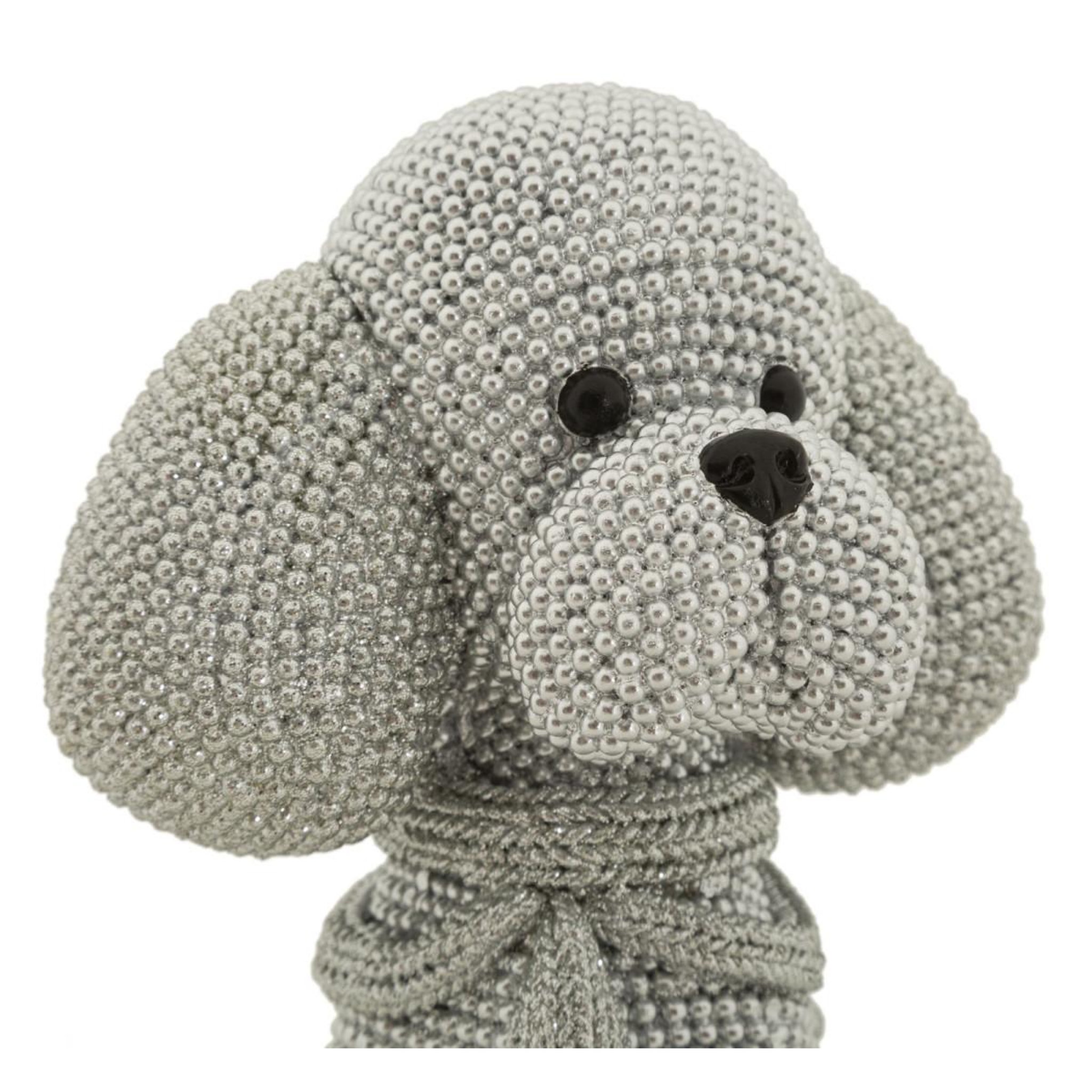 Voir la diapositive 3 : Paris Prix Statuette déco caniche assis  sparky  19cm argent