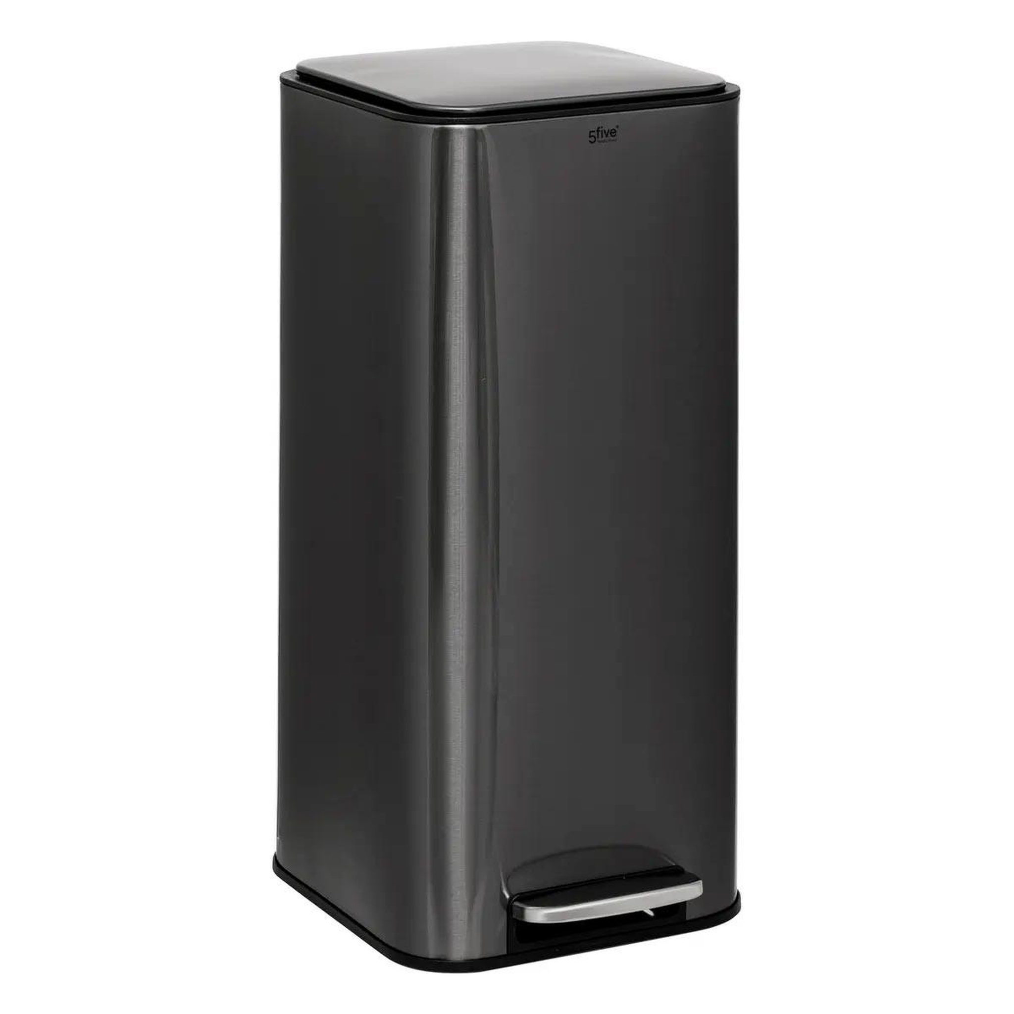 FIVE Poubelle de cuisine à pédale en métal  delta  30l carbonne