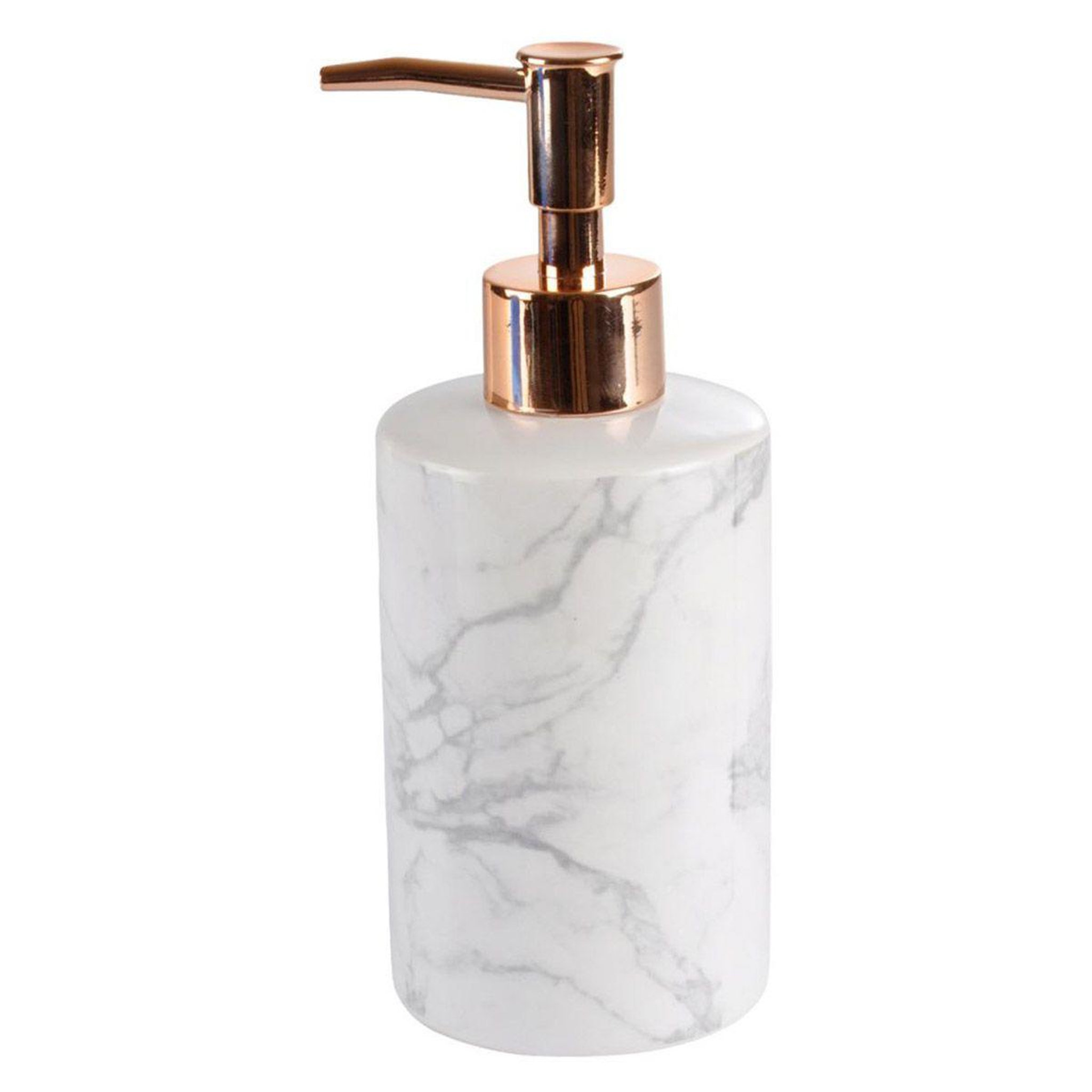 Douceur d'Intérieur Distributeur de savon  effet marbre  18cm or rose