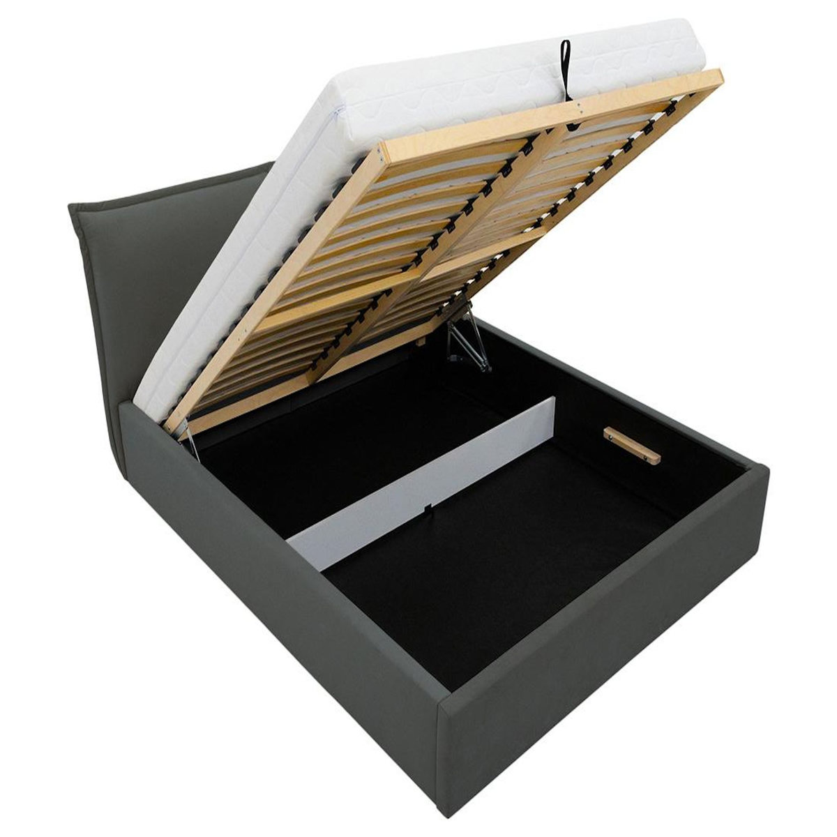 BEST MOBILIER John - lit coffre - 180x200 cm - en velours - sommier inclus