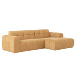 CONCEPT USINE Canapé d'angle 3-4 places nuage en velours moutarde SALFORD
