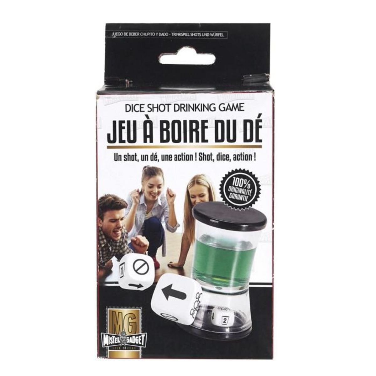 Paris Prix Jeu à Boire  Shooter & Dé  7cm Transparent