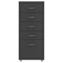 Voir la diapositive 2 : VIDAXL Classeur mobile Anthracite 28x41x69 cm Metal