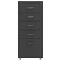Voir la diapositive 2 : VIDAXL Classeur mobile Anthracite 28x41x69 cm Metal