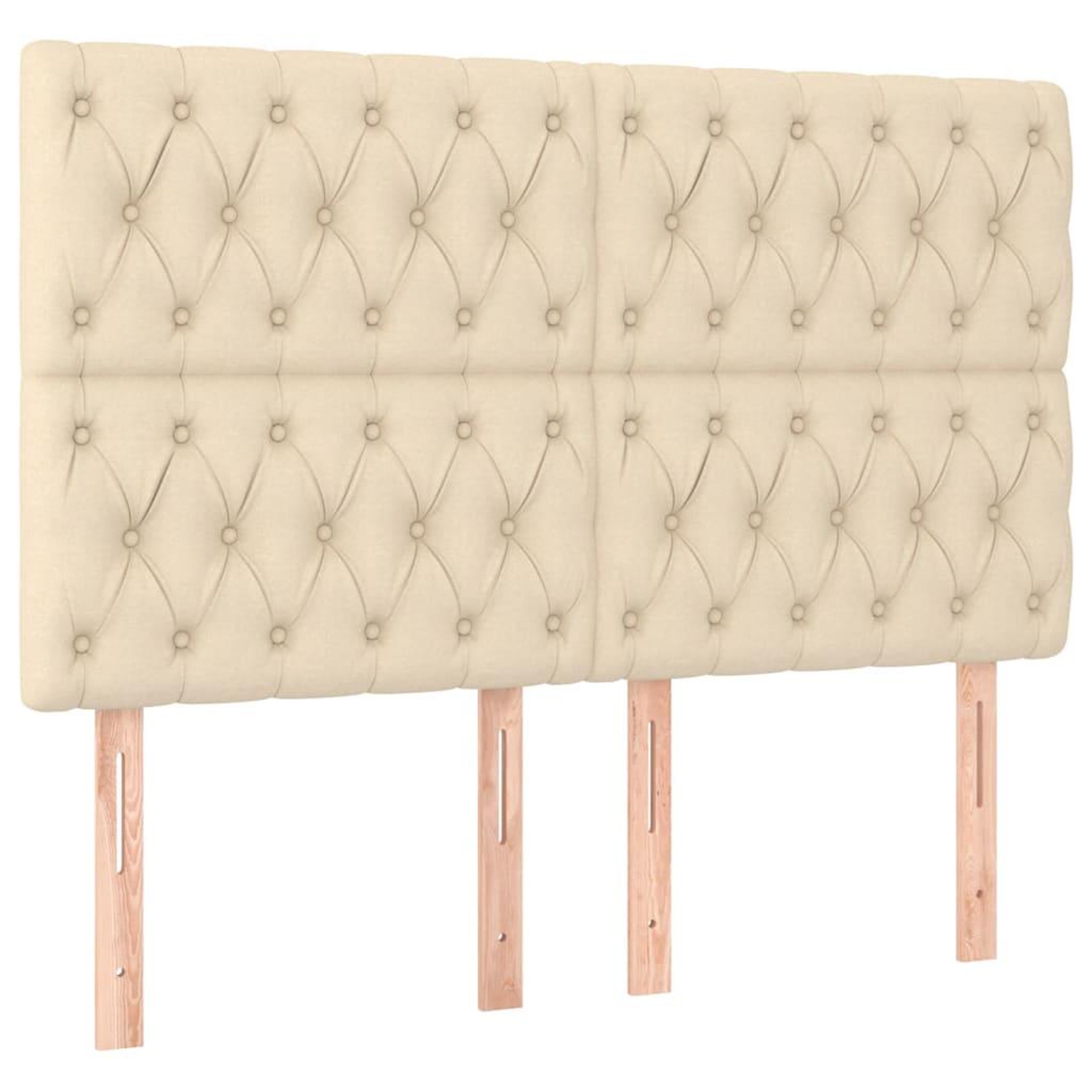 Voir la diapositive 4 : VIDAXL Tete de lit a LED Creme 160x7x118/128 cm Tissu