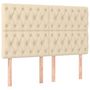 Voir la diapositive 4 : VIDAXL Tete de lit a LED Creme 160x7x118/128 cm Tissu