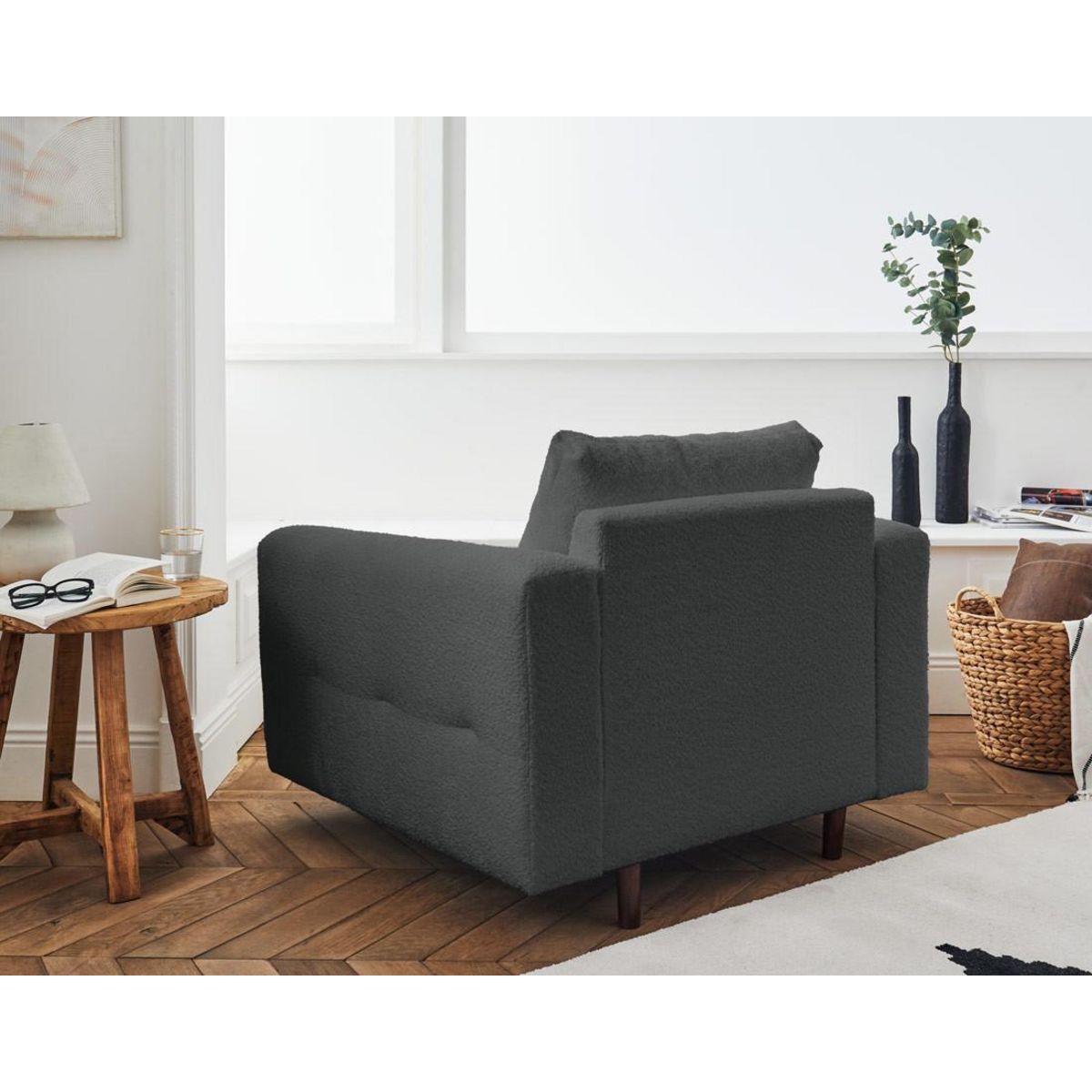 LISA DESIGN Rune - fauteuil - en tissu bouclette