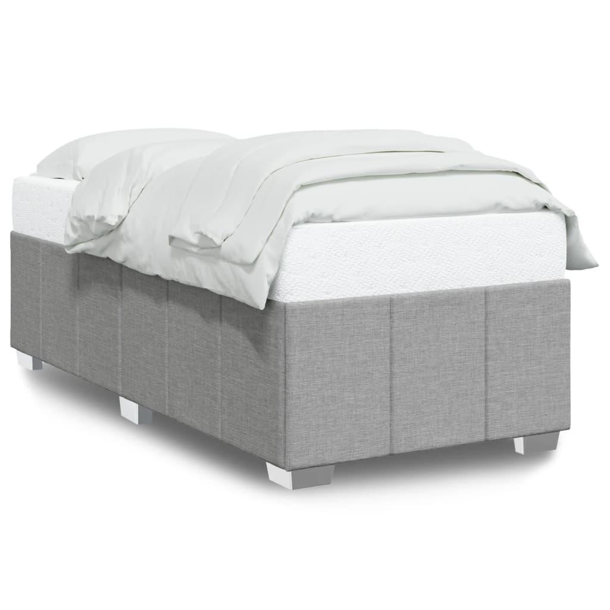 Voir la diapositive 2 : VIDAXL Cadre de lit sans matelas gris clair 100x200 cm tissu
