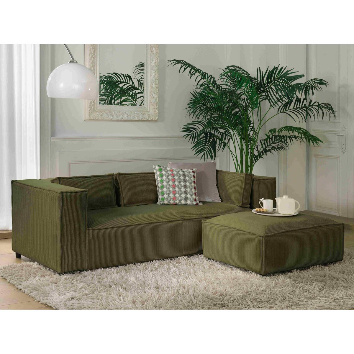 LISA DESIGN Stella - canapé fixe 3 places - en velours côtelé - style contemporain