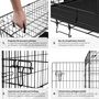 Voir la diapositive 5 : tectake Caisse grillagée pour chien pliable avec 2 poignées de transport noir