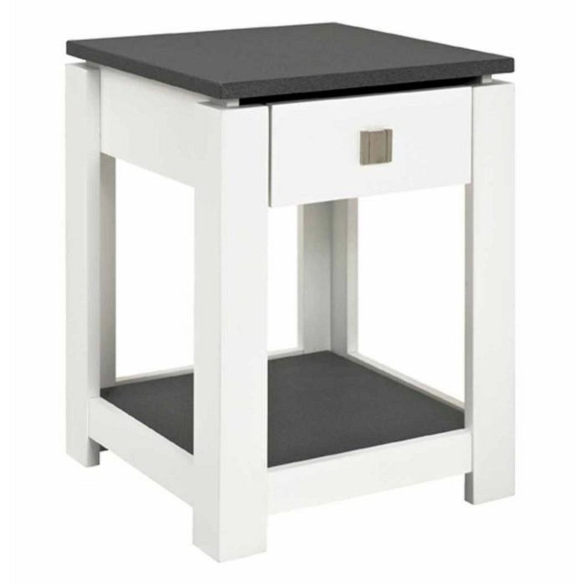 Paris Prix Console Design 1 Tiroir  Granit  55cm Blanc