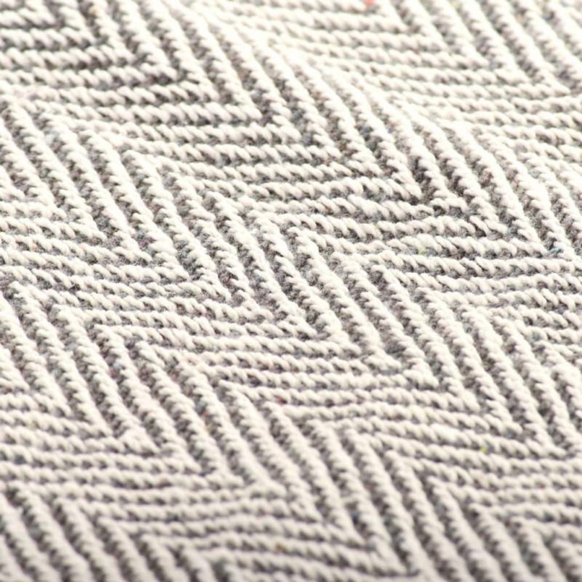 VIDAXL Couverture coton a chevrons 160x210 cm Gris