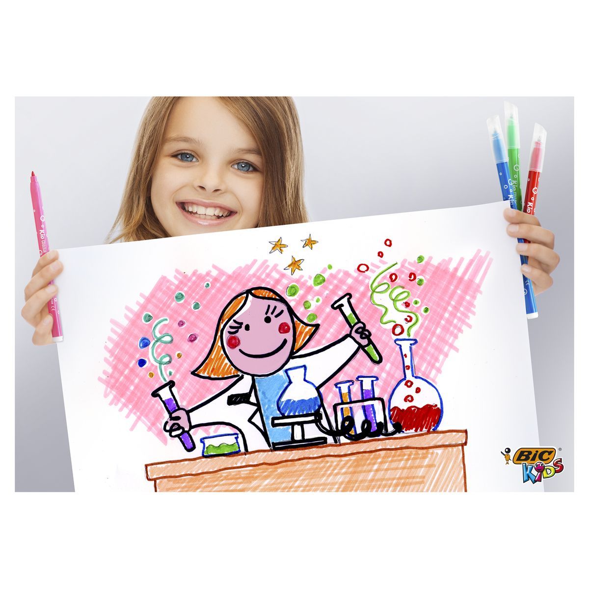 BIC Boîte de 36 feutres de coloriage lavables pointe moyenne KID COULEUR