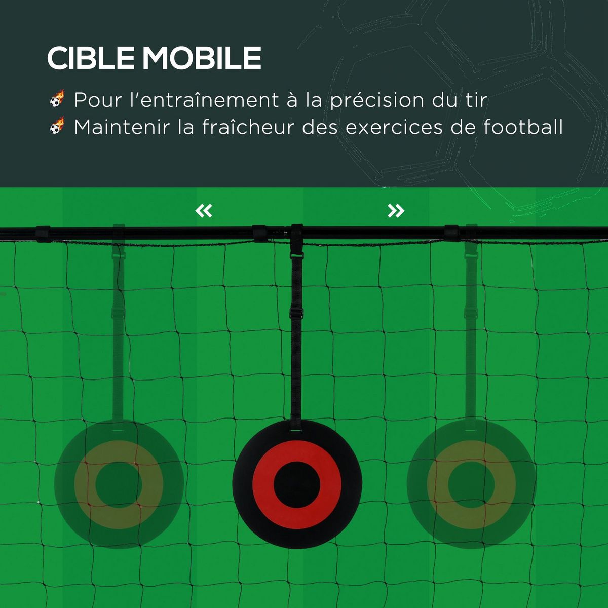 HOMCOM But de football cage de foot but futsal avec cible - dim. 213L x 150l x 100H cm - acier PE noir