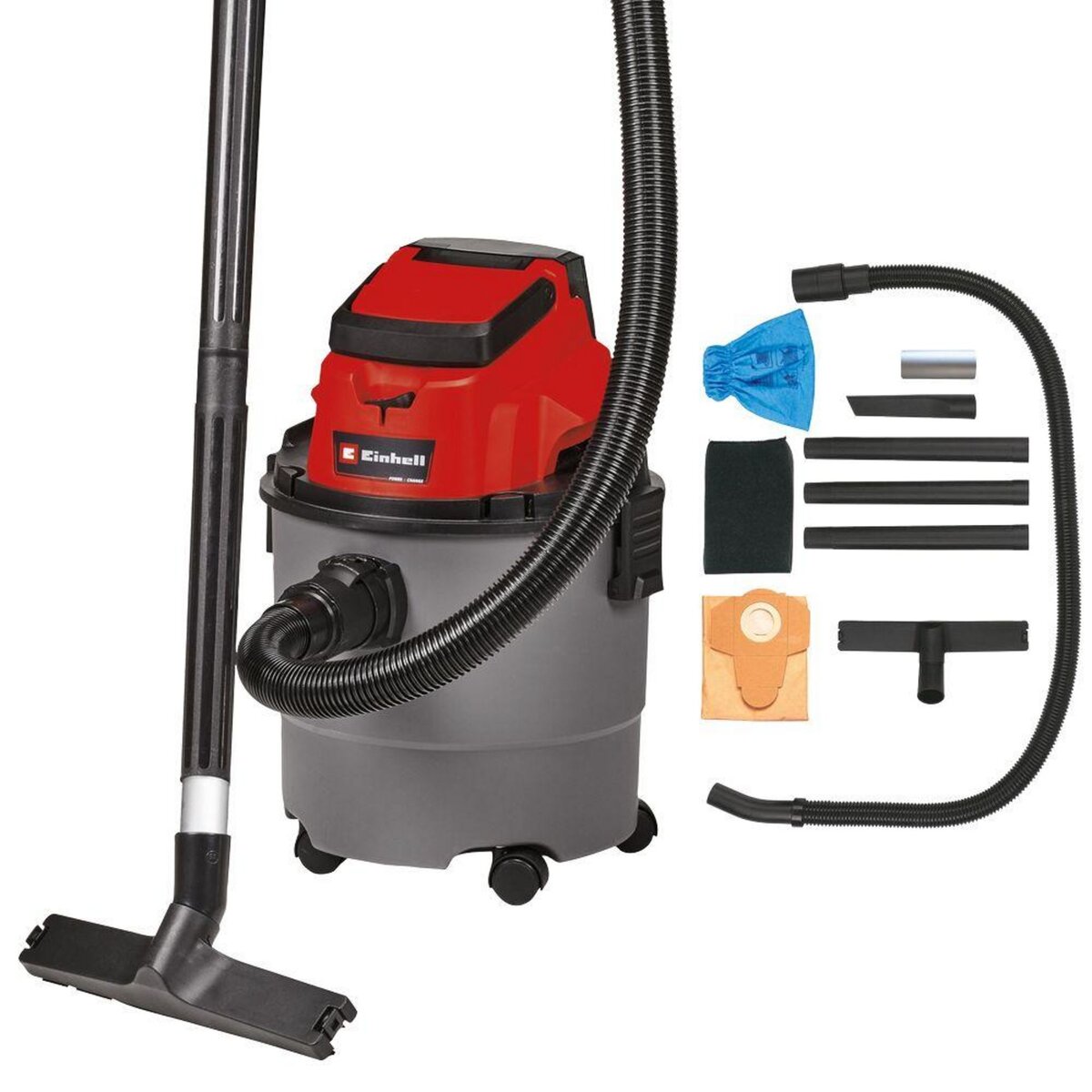 Einhell Aspirateur eaux et poussières sans fil TC-VC 18/15 Li S - 80 mbar - sans batterie