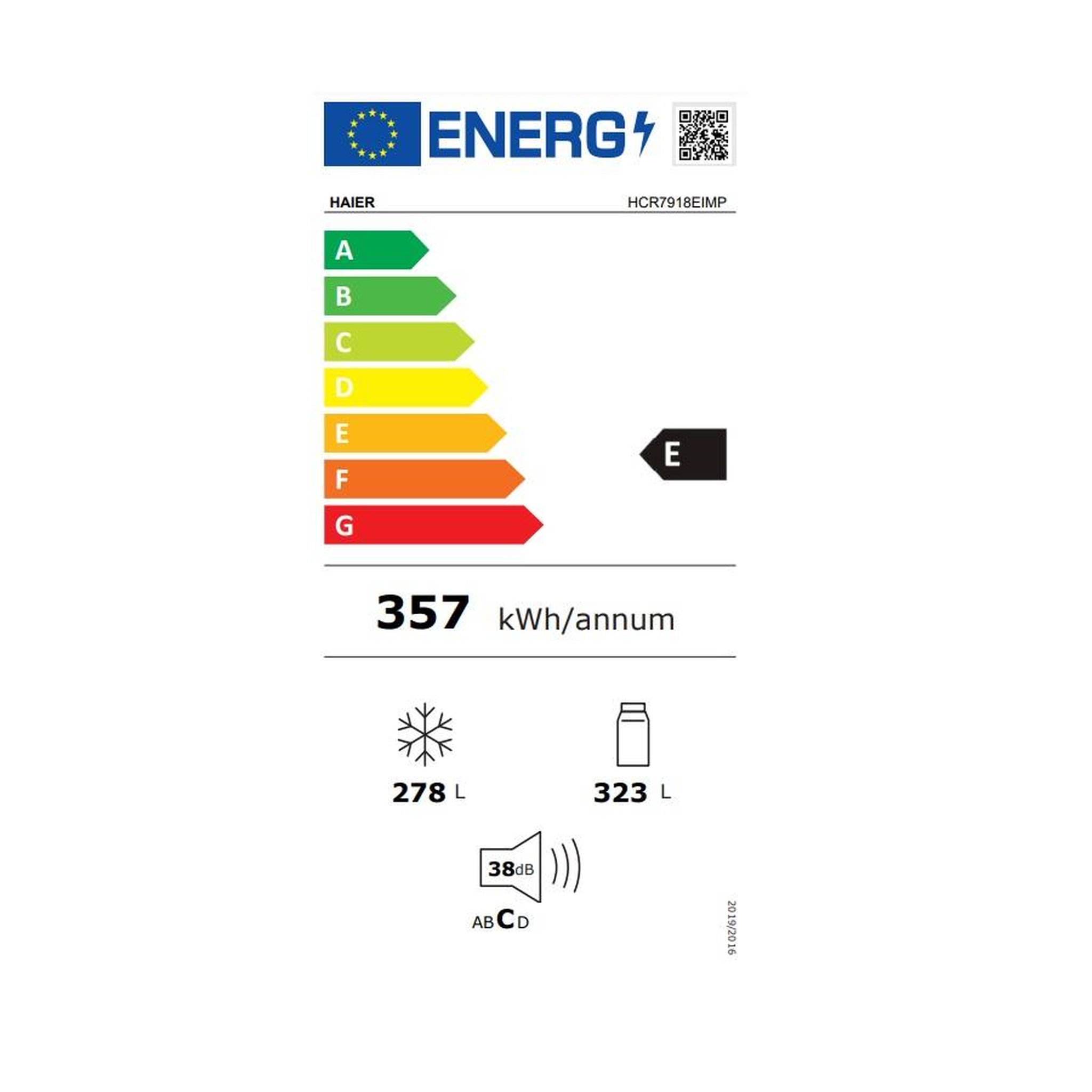 Voir la diapositive 2 : HAIER Réfrigérateur américain 90cm 601l nofrost - hcr7918eimp