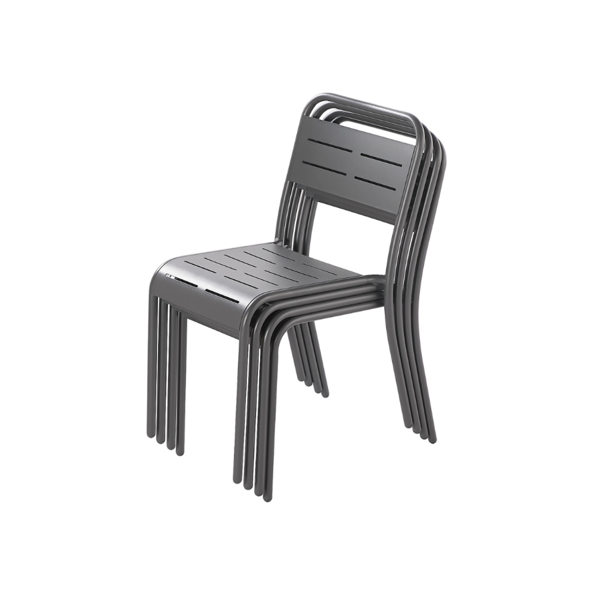 Voir la diapositive 3 : CONCEPT USINE Lot de 6 chaises en acier gris foncé bergame