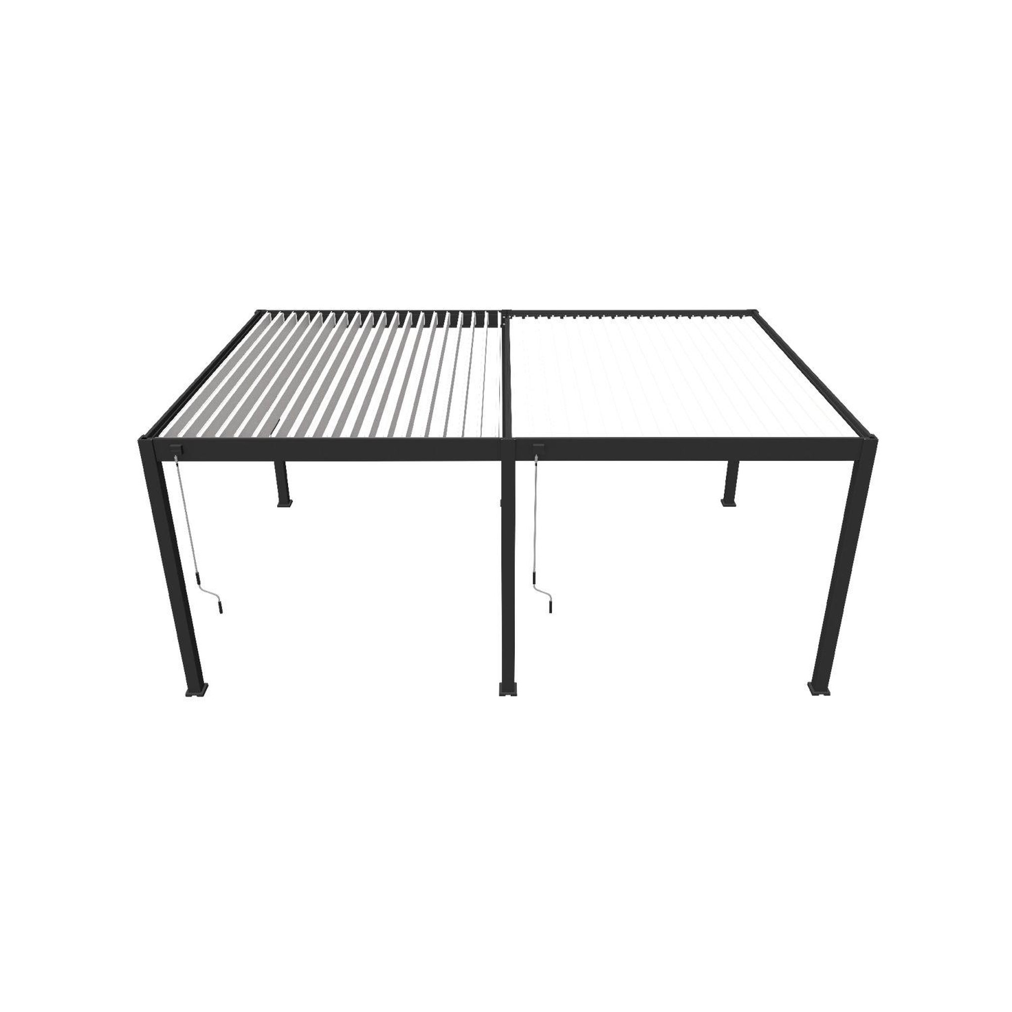 Voir la diapositive 5 : Pergola Bioclimatique autoportée 4x6 m - Anthracite/blanc -  VS OmBREA®