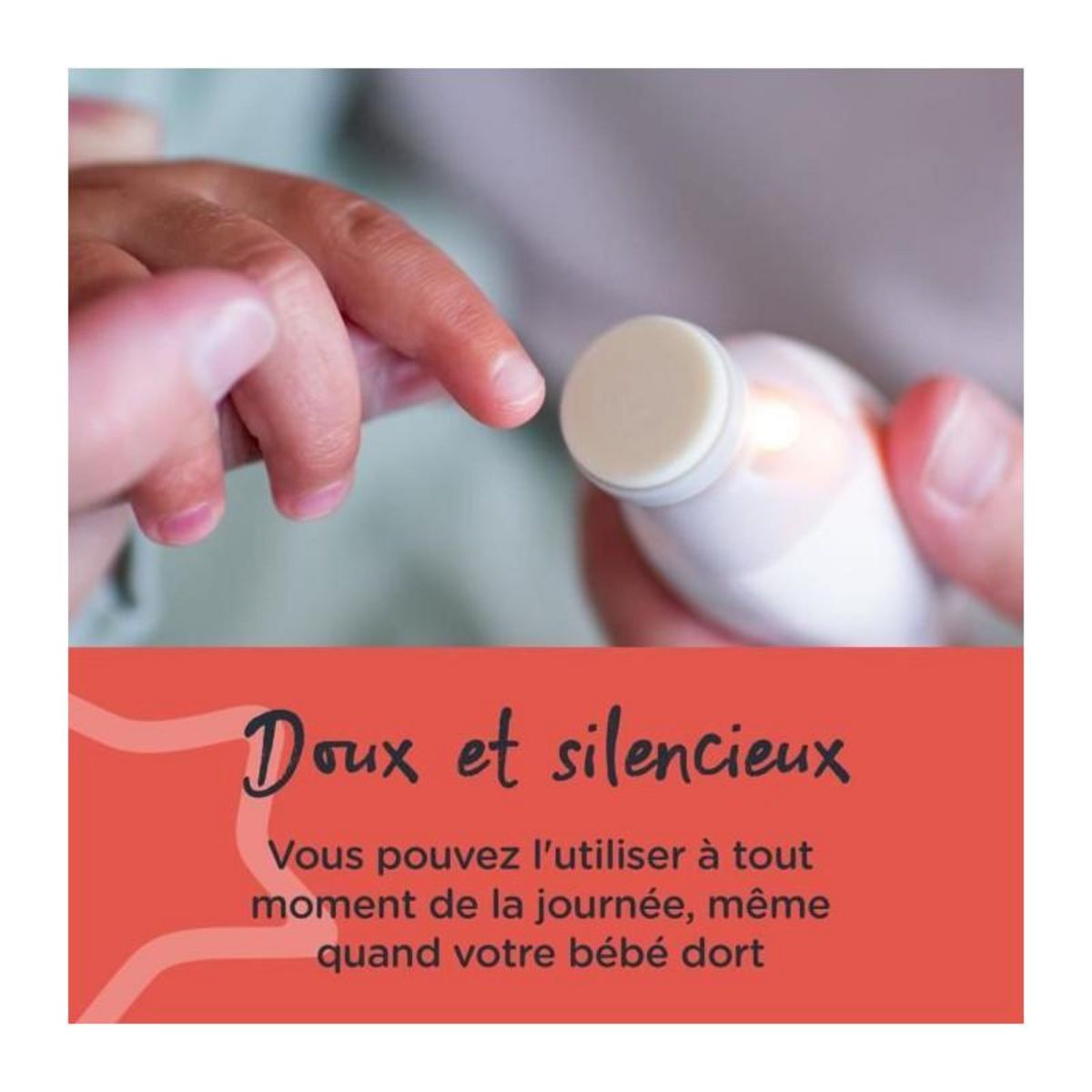 TOMMEE TIPPEE Lime a ongles électrique - TOMMEE TIPPEE - Coupe-ongles - Eclairage LED - 6 tetes de limage - Bébé et adulte