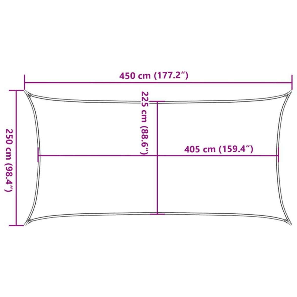 VIDAXL Voile d'ombrage 160 g/m^2 Marron 2,5x4,5 m PEHD