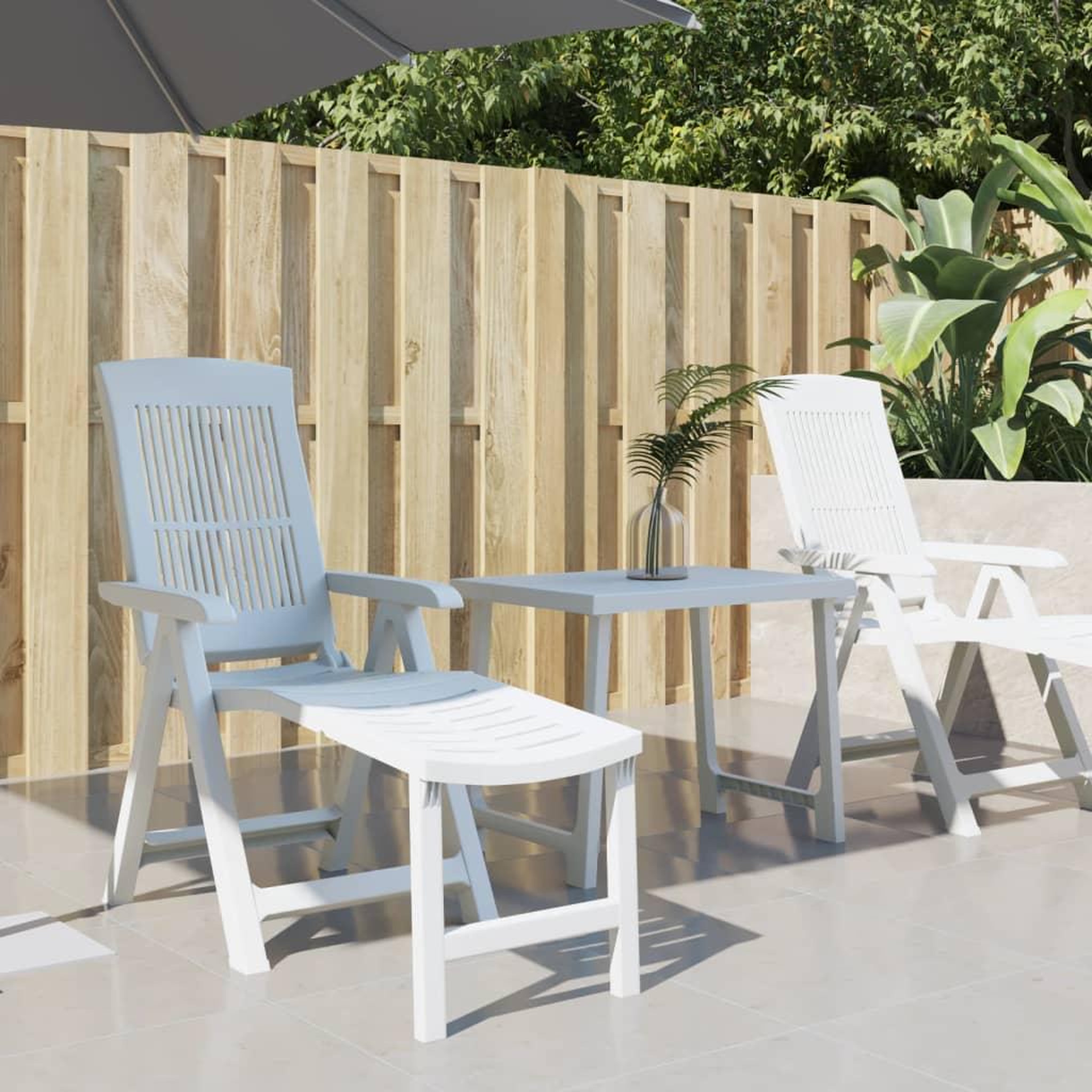 VIDAXL Chaise longue blanc plastique