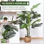 OUTSUNNY Outsunny Palmier artificiel hauteur 150 cm arbre artificiel décoration plastique fil de fer pot inclus vert