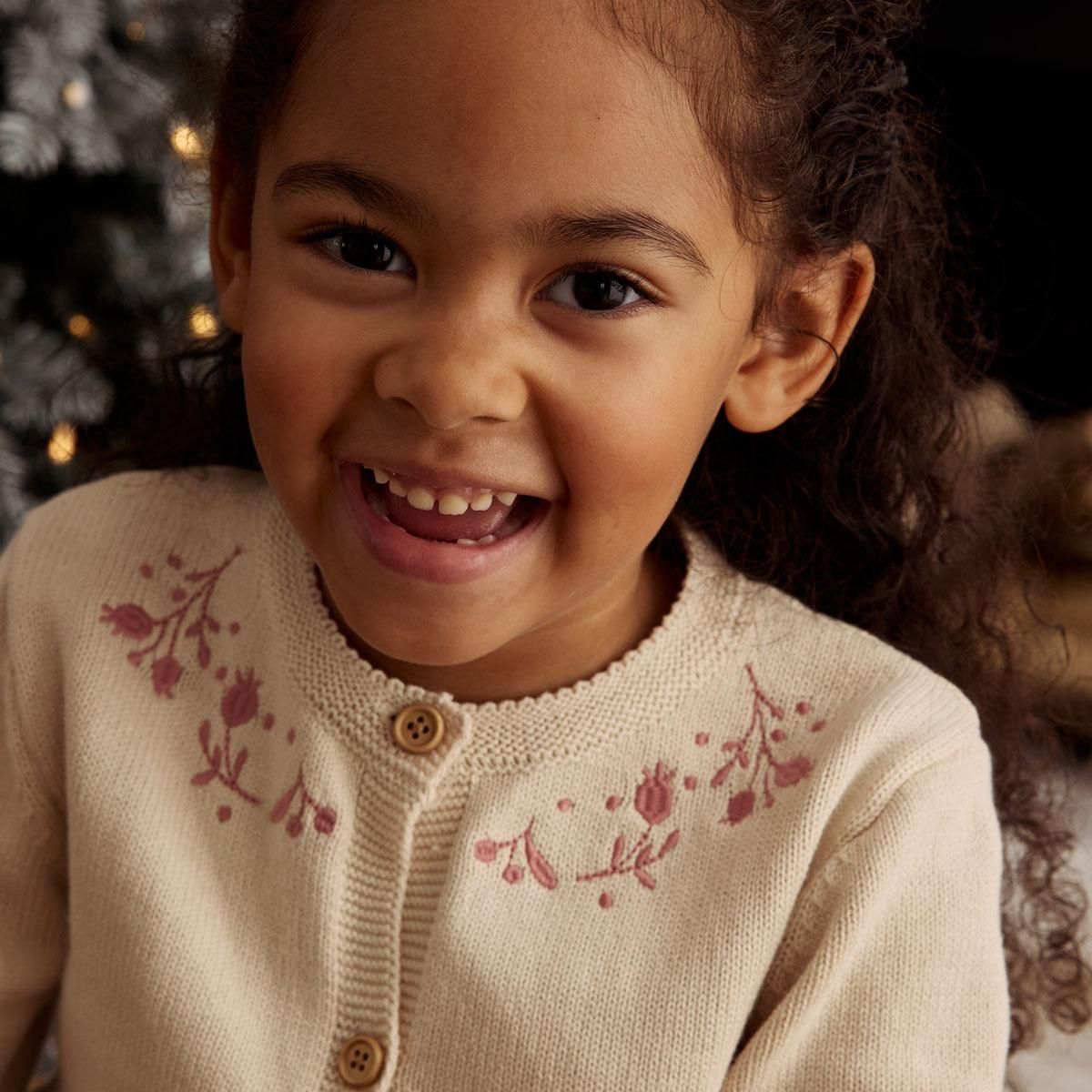 Petit Béguin Gilet enfant en tricot Eva