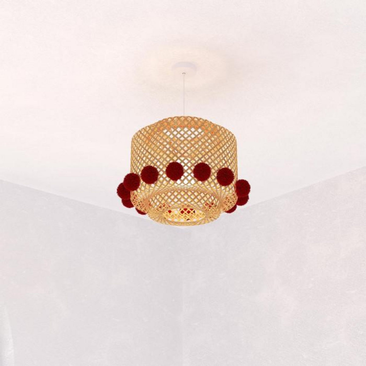 Atmosphera Kids Lampe Suspension Enfant en Bambou  Liby  30cm Naturel