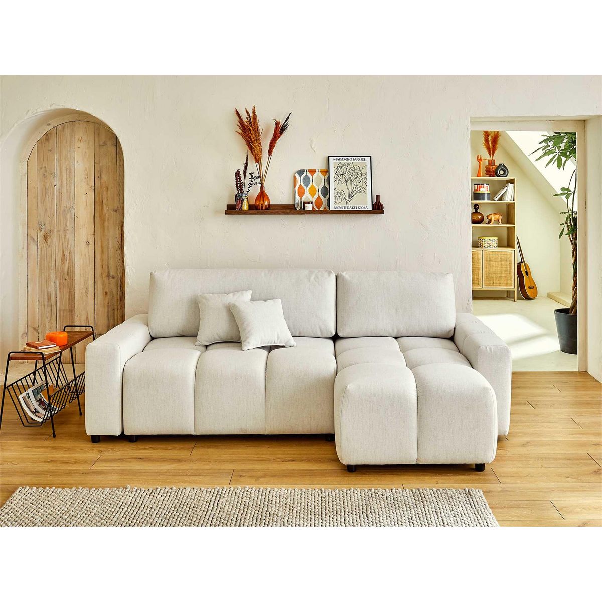 LISA DESIGN Crocus - canapé d'angle réversible - 4 places - convertible avec coffre - en tissu