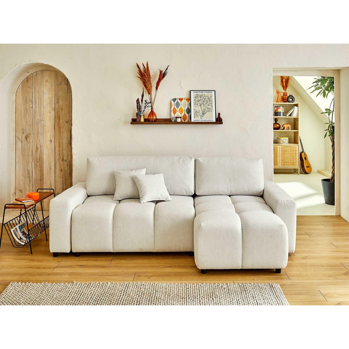 LISA DESIGN Crocus - canapé d'angle réversible - 4 places - convertible avec coffre - en tissu