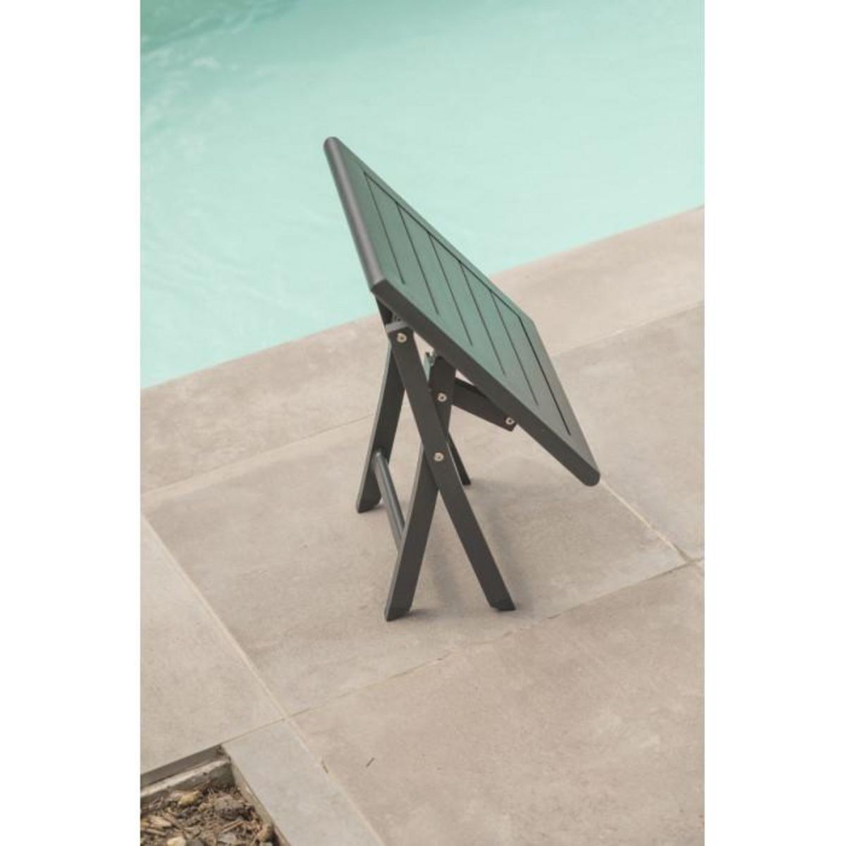 Paris Prix Table d'Appoint de Jardin Pliante  Marius  43cm Gris Anthracite