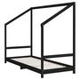 Voir la diapositive 3 : VIDAXL Cadre de lit pour enfants noir 80x200 cm bois de pin massif