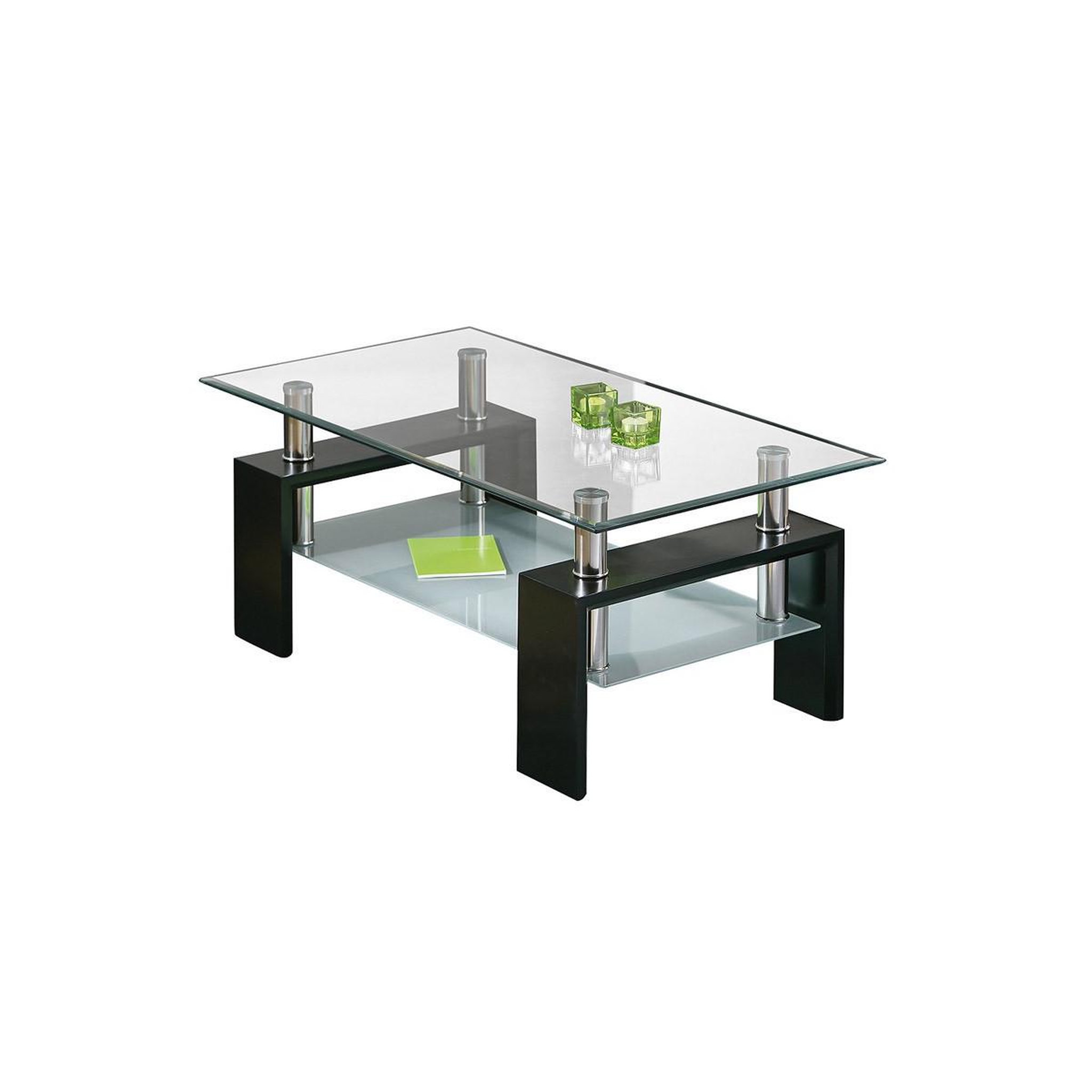 Voir la diapositive 3 : INTERLINK Table basse design en verre  leny  100cm noir