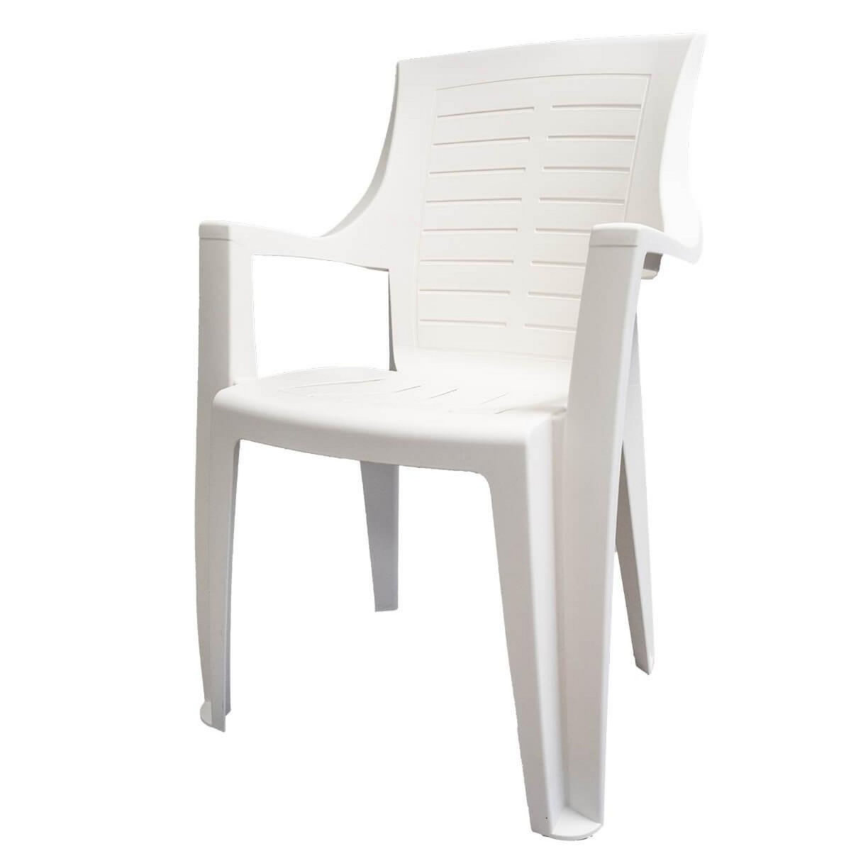 KZ GARDEN Lot de 2 Chaises de jardin Blanches EMPILABLES 50x60x91cm