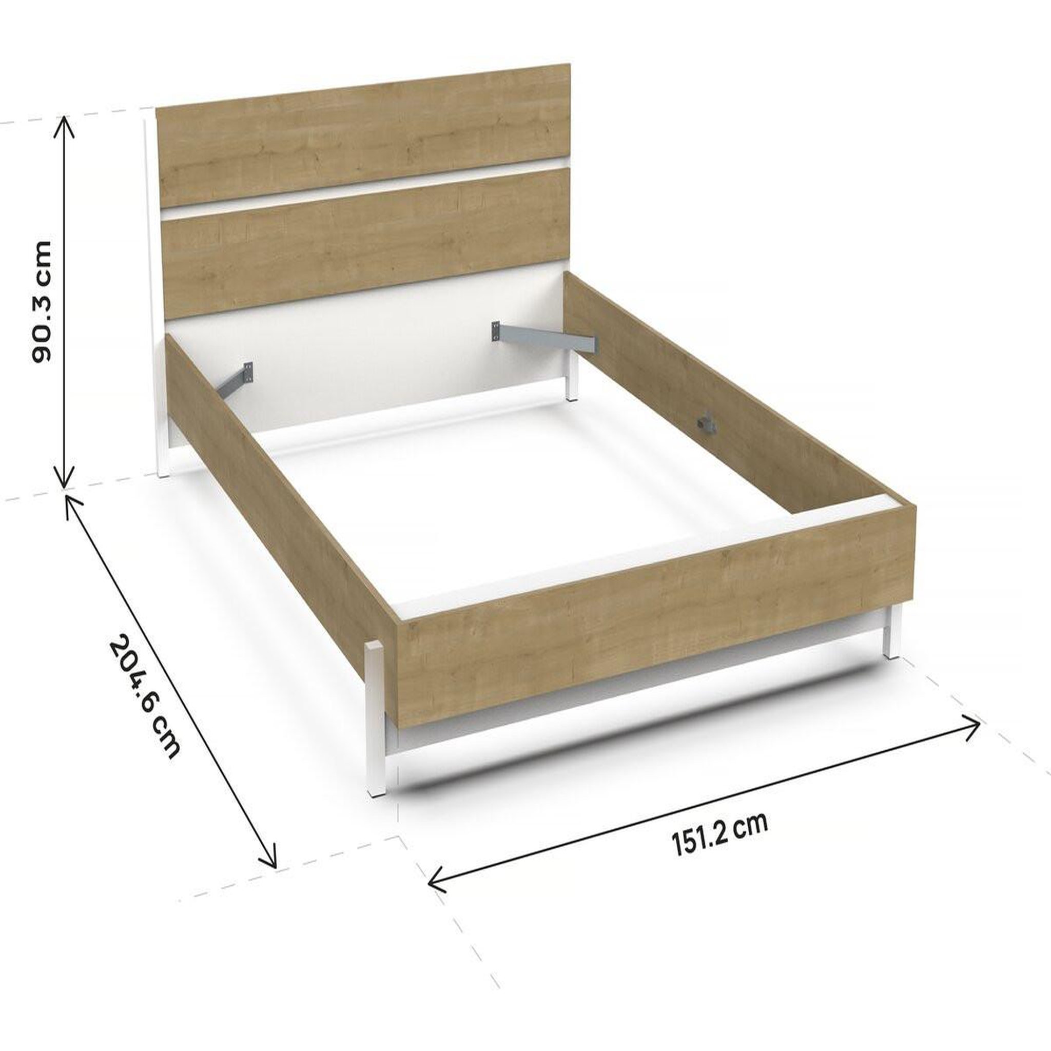 Voir la diapositive 3 : Habitat et Jardin Lit double  craft  extractible - bois - 140 x 200 cm - marron