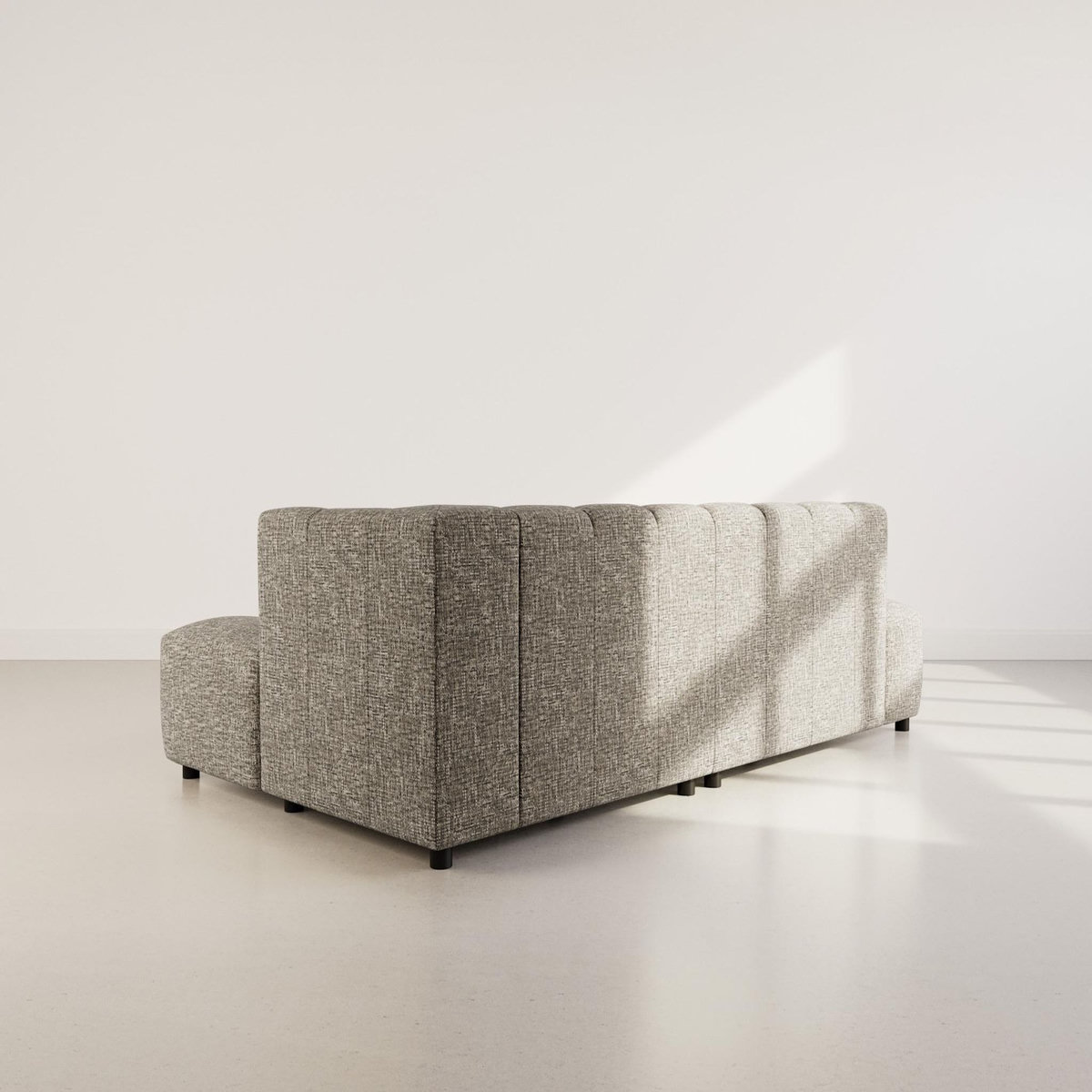 LISA DESIGN Curtis - canapé d'angle droit 4 places sans accoudoir en tissu texturé