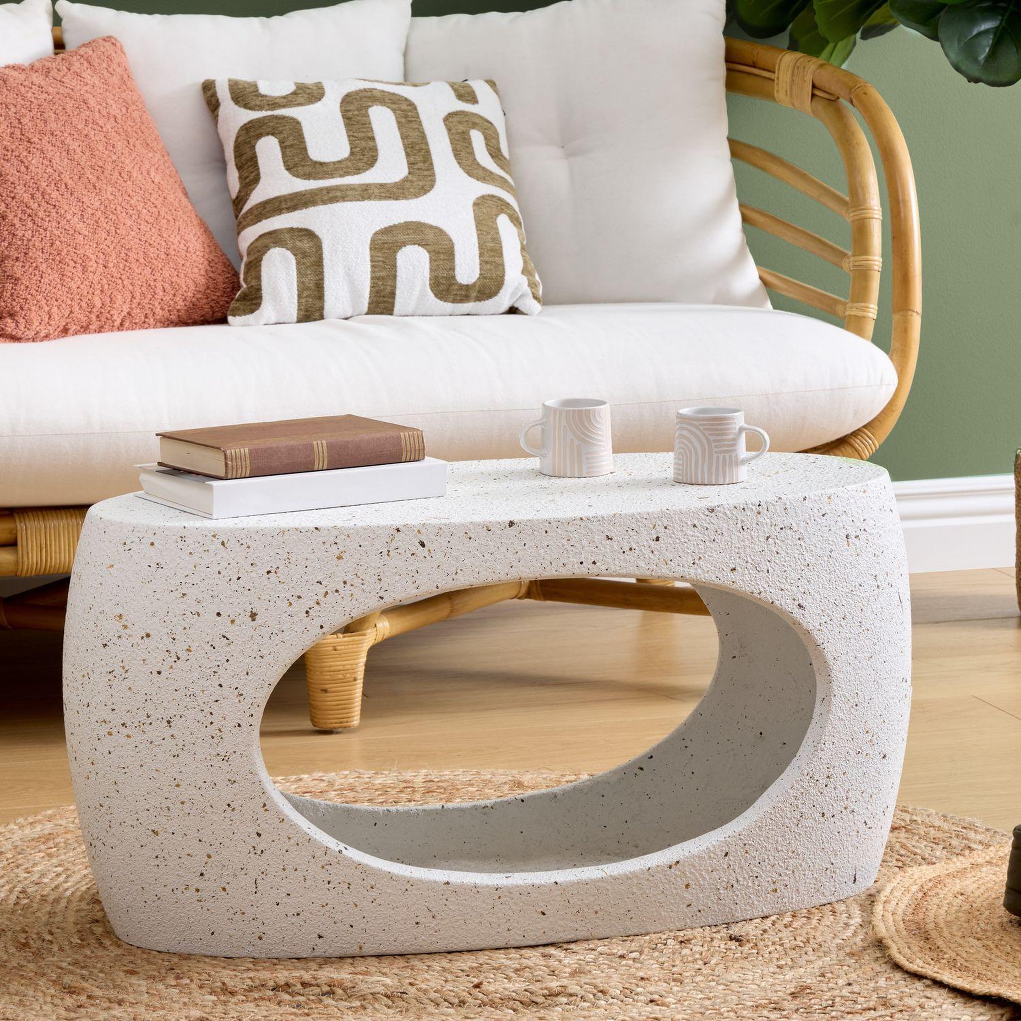 Voir la diapositive 2 : ATMOSPHERA Table basse narlon - blanc