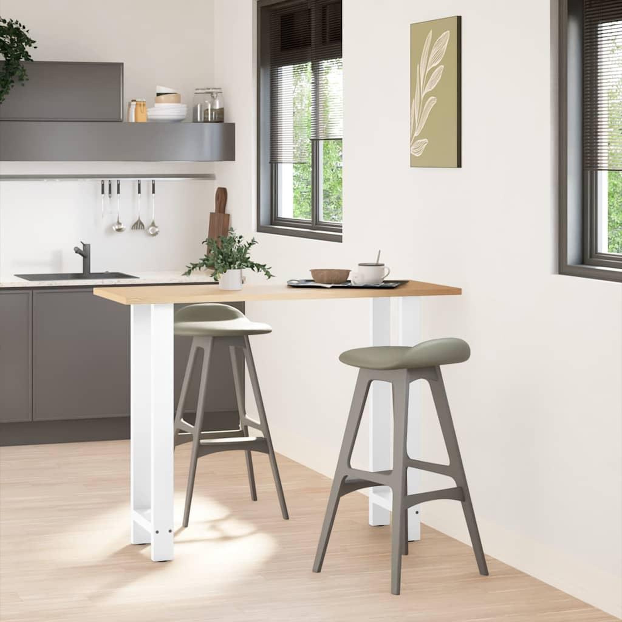 Voir la diapositive 2 : VIDAXL Pieds de table basse blanc 2 pcs 50x(100-101) cm acier