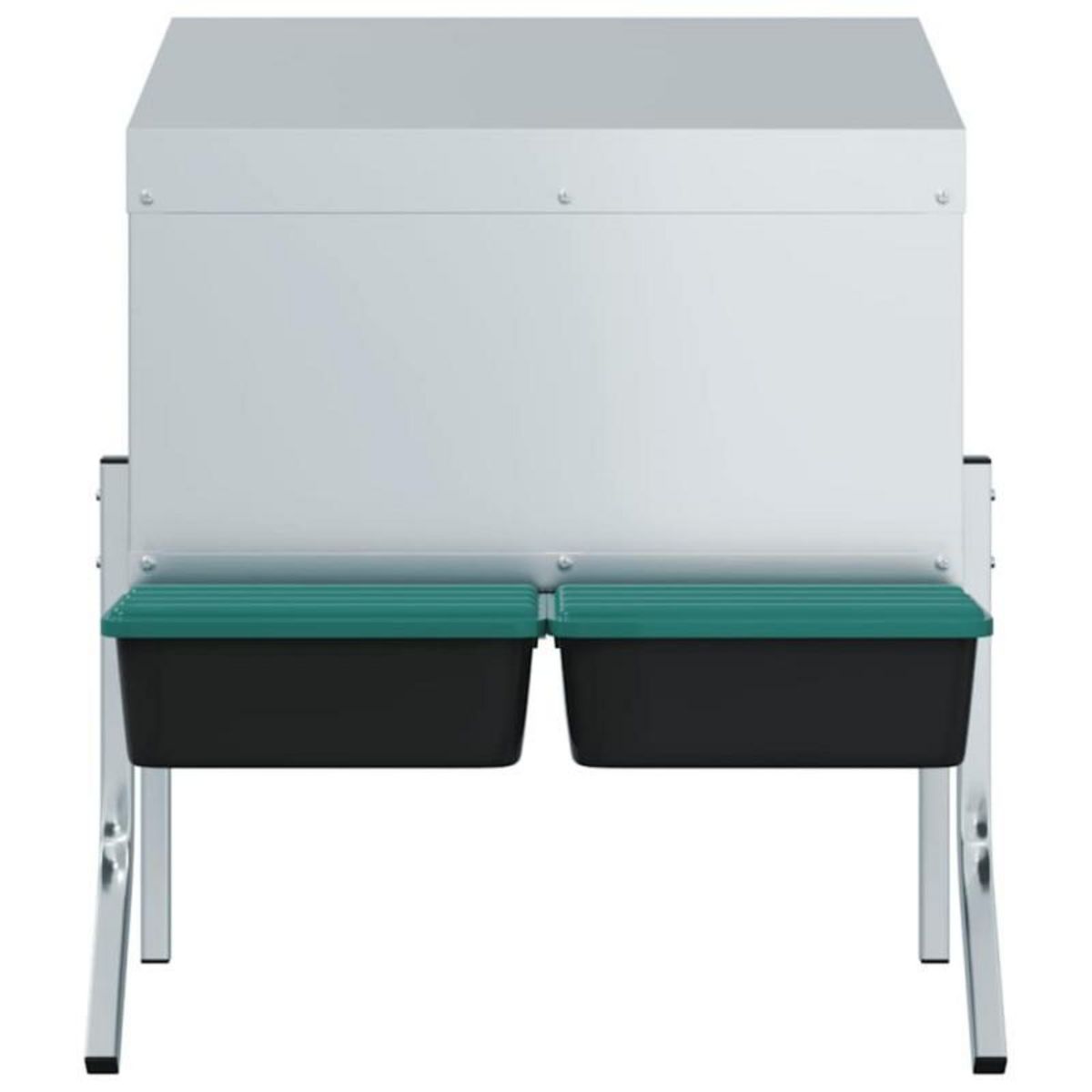 VIDAXL Nichoir à poules2 compartiments avec pieds en acier galvanisé