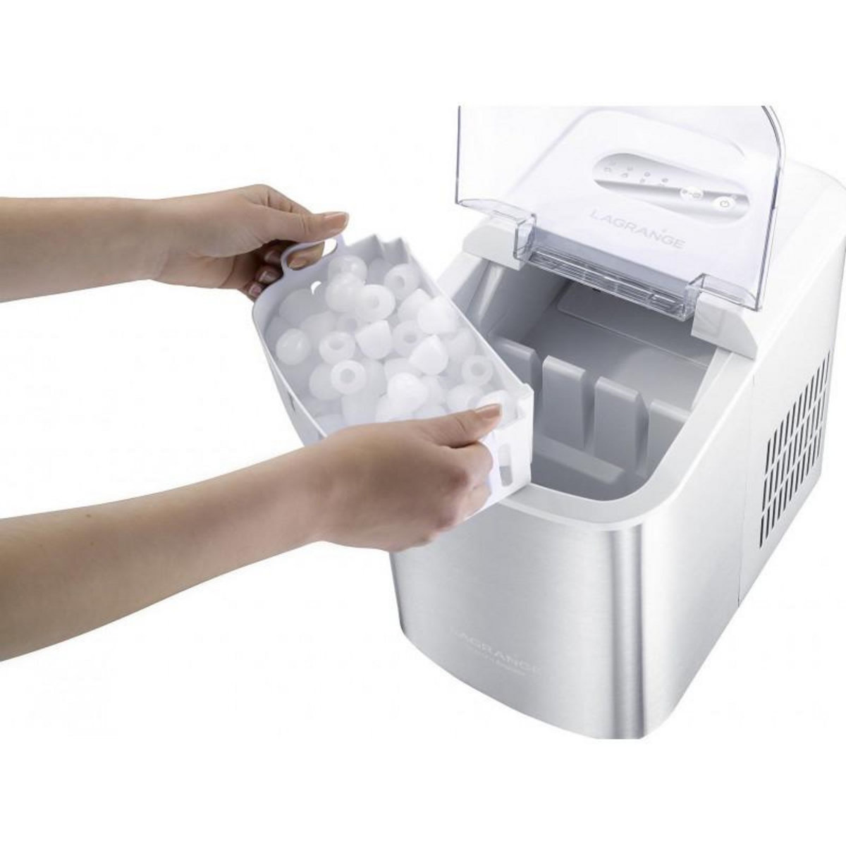 LAGRANGE Machine à glaçons 120w 12kg/24h avec nettoyage automatique inox - 489002