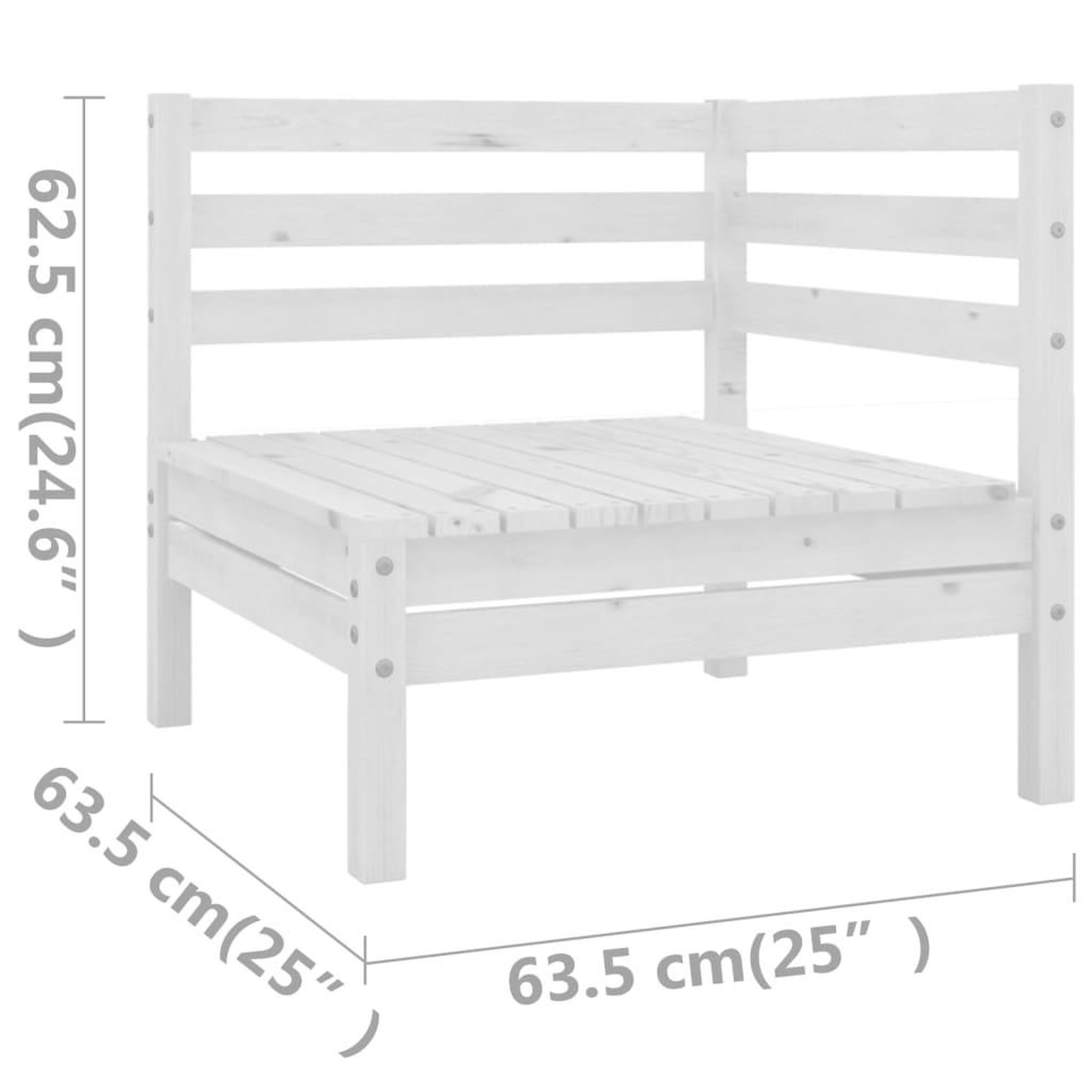 Voir la diapositive 6 : VIDAXL Salon de jardin 11 pcs Blanc Bois de pin massif